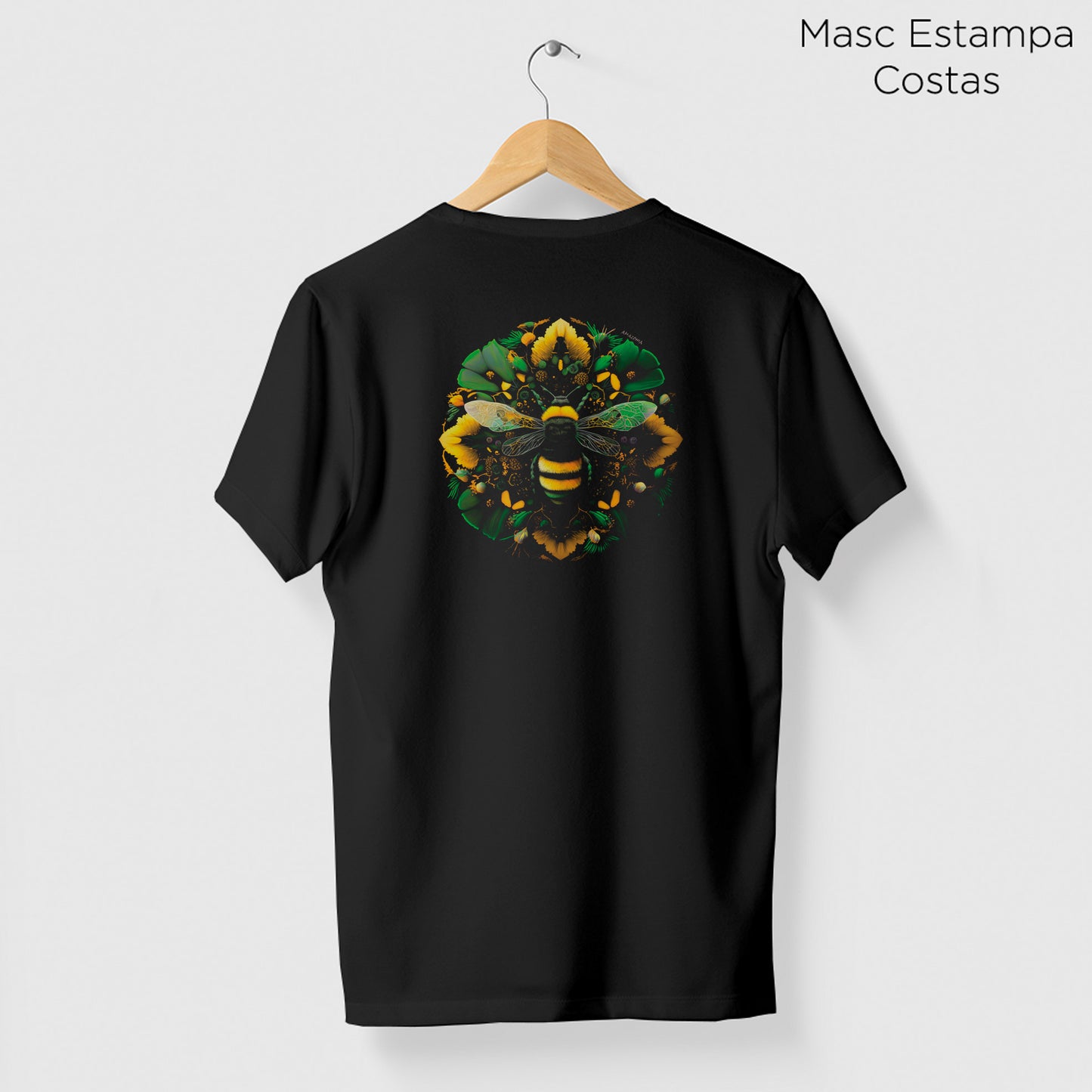 Camiseta Amazônia MANDALA ABELHA - PRETO - cód 0751