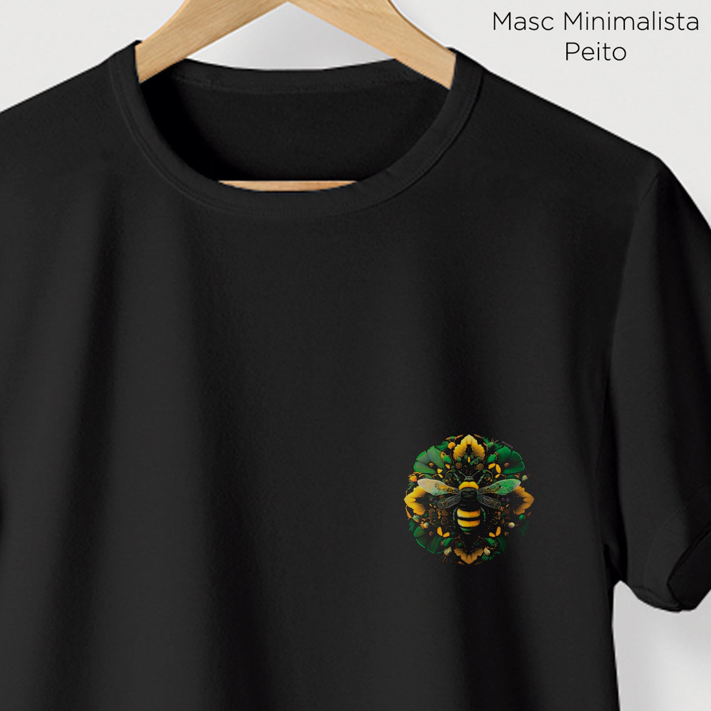 Camiseta Amazônia MANDALA ABELHA - PRETO - cód 0751