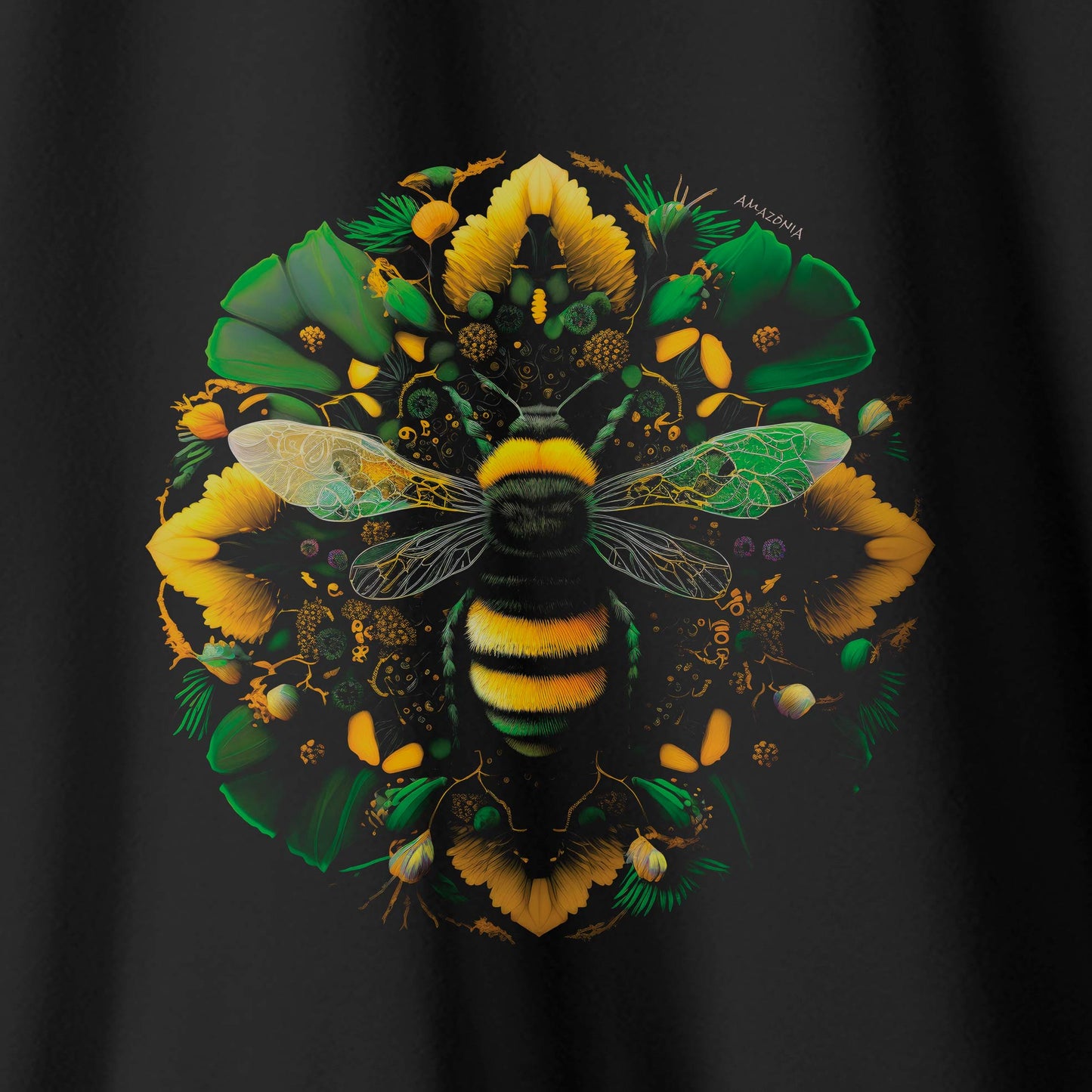 Camiseta Amazônia MANDALA ABELHA - PRETO - cód 0751