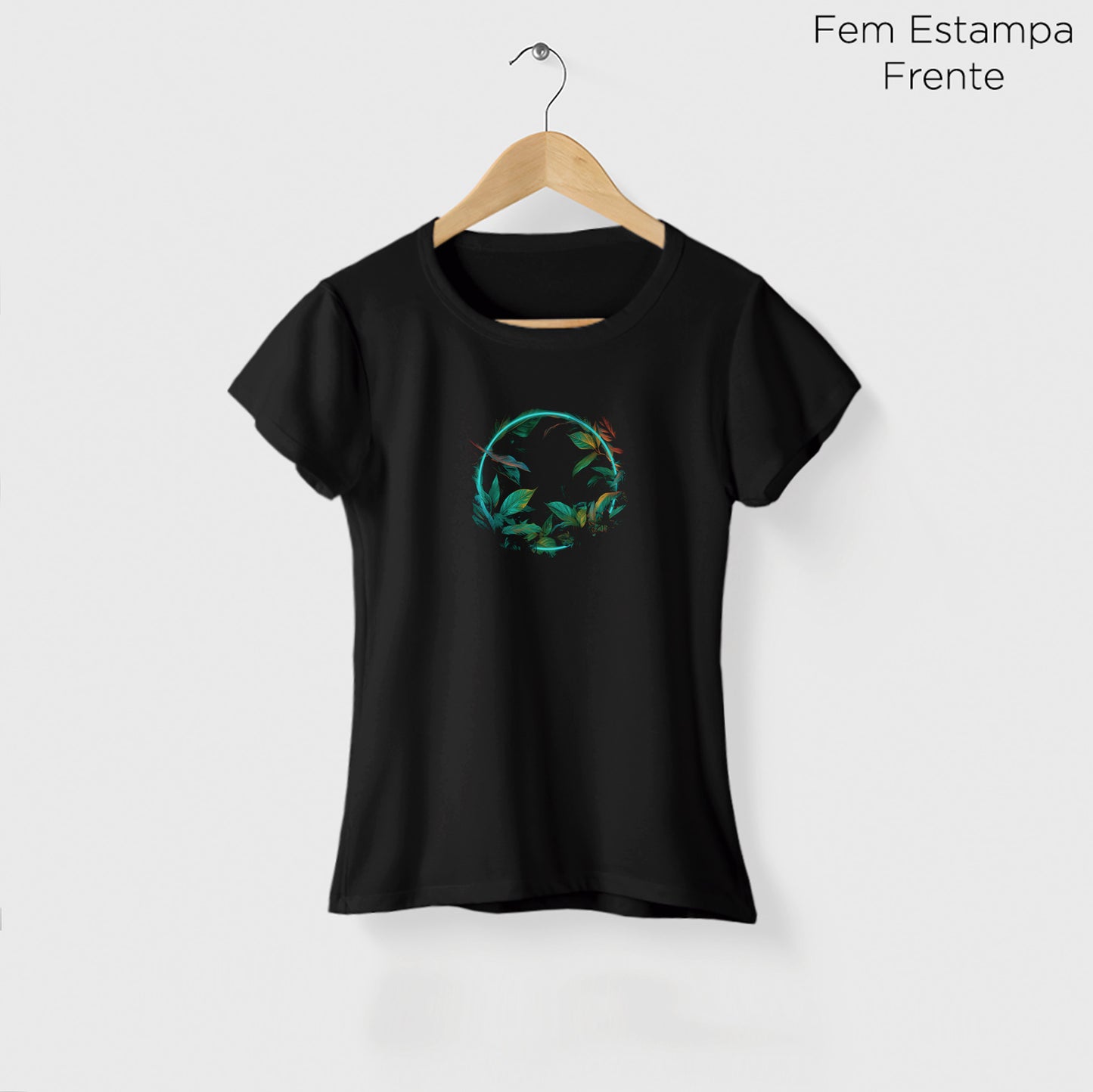 Camiseta Amazônia CÍRCULO FLORESTA - PRETO - cód 0759