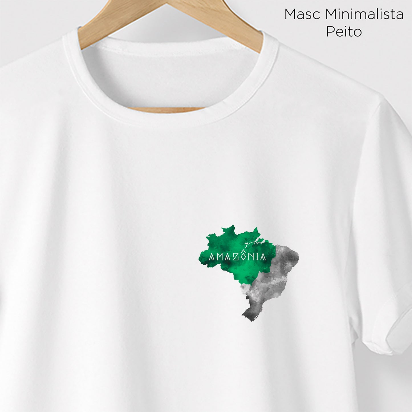 Camiseta Amazônia MAPA AMAZÔNIA - BRANCO - cód 0768