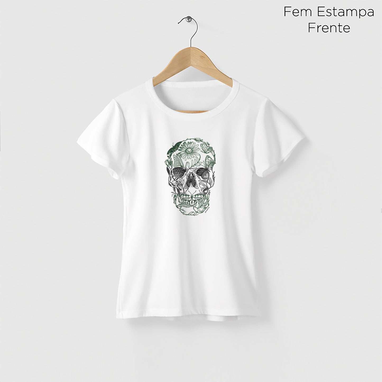 Camiseta Amazônia CAVEIRA NATUREZA - BRANCO - cód 0820