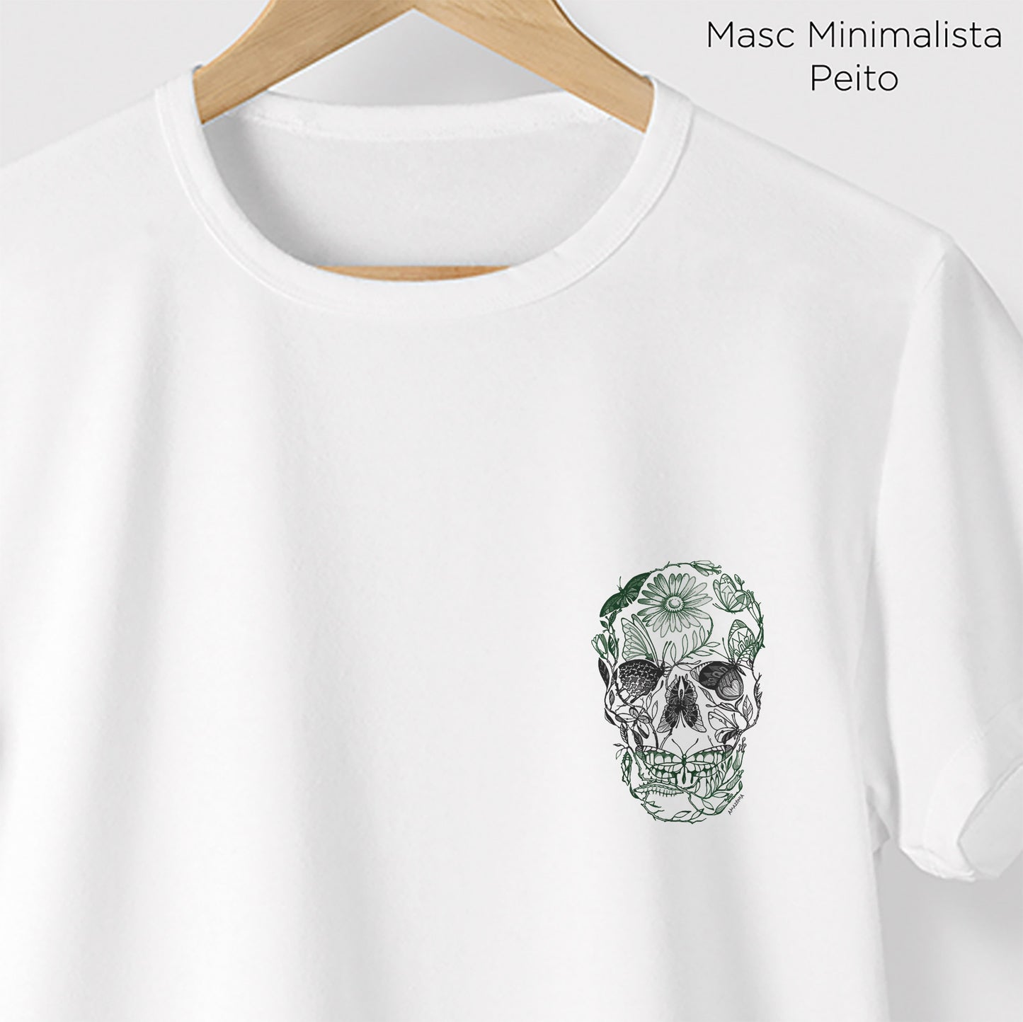Camiseta Amazônia CAVEIRA NATUREZA - BRANCO - cód 0820