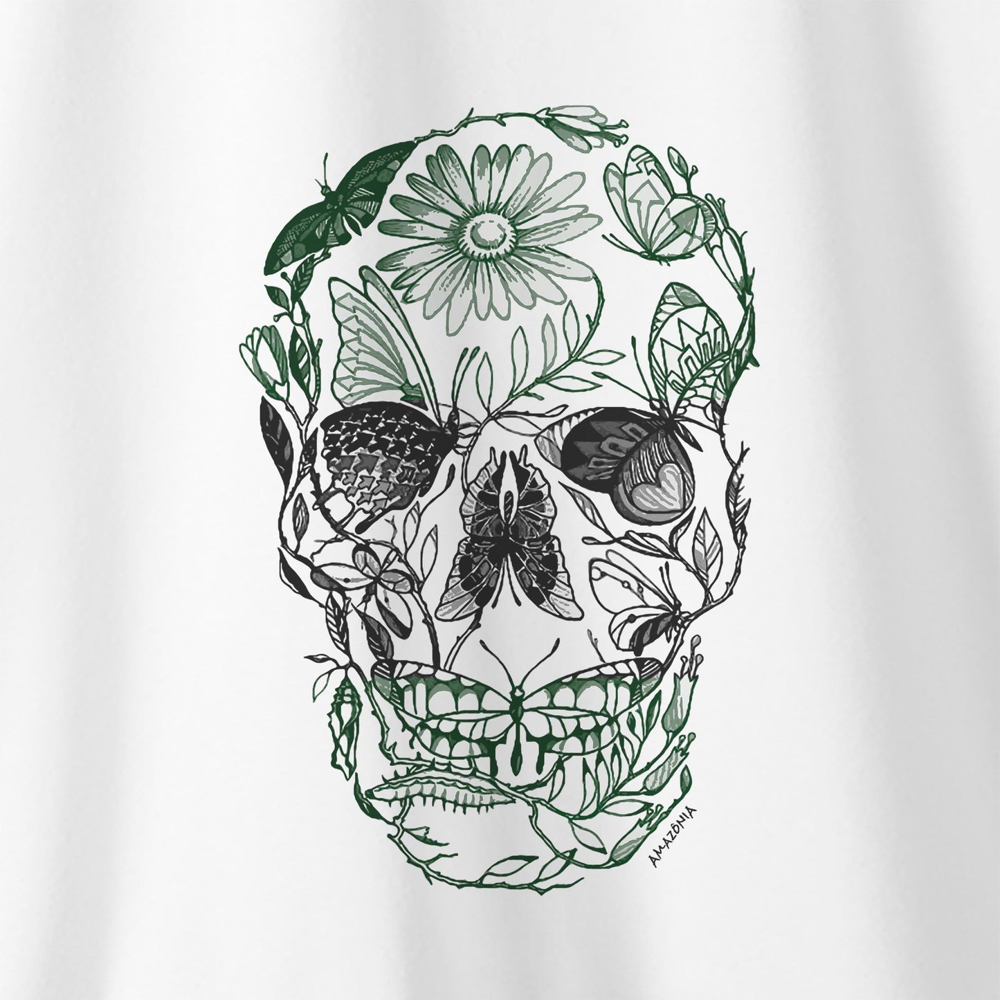 Camiseta Amazônia CAVEIRA NATUREZA - BRANCO - cód 0820
