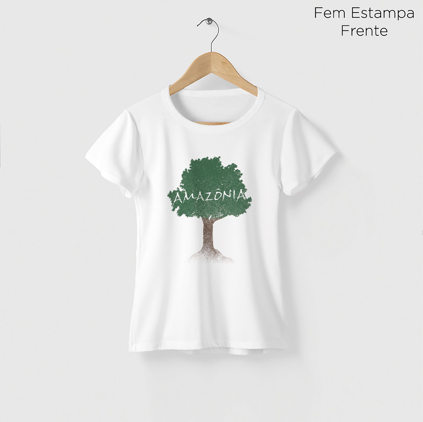 Camiseta Amazônia ÁRVORE TERRA - BRANCO - cód 1146