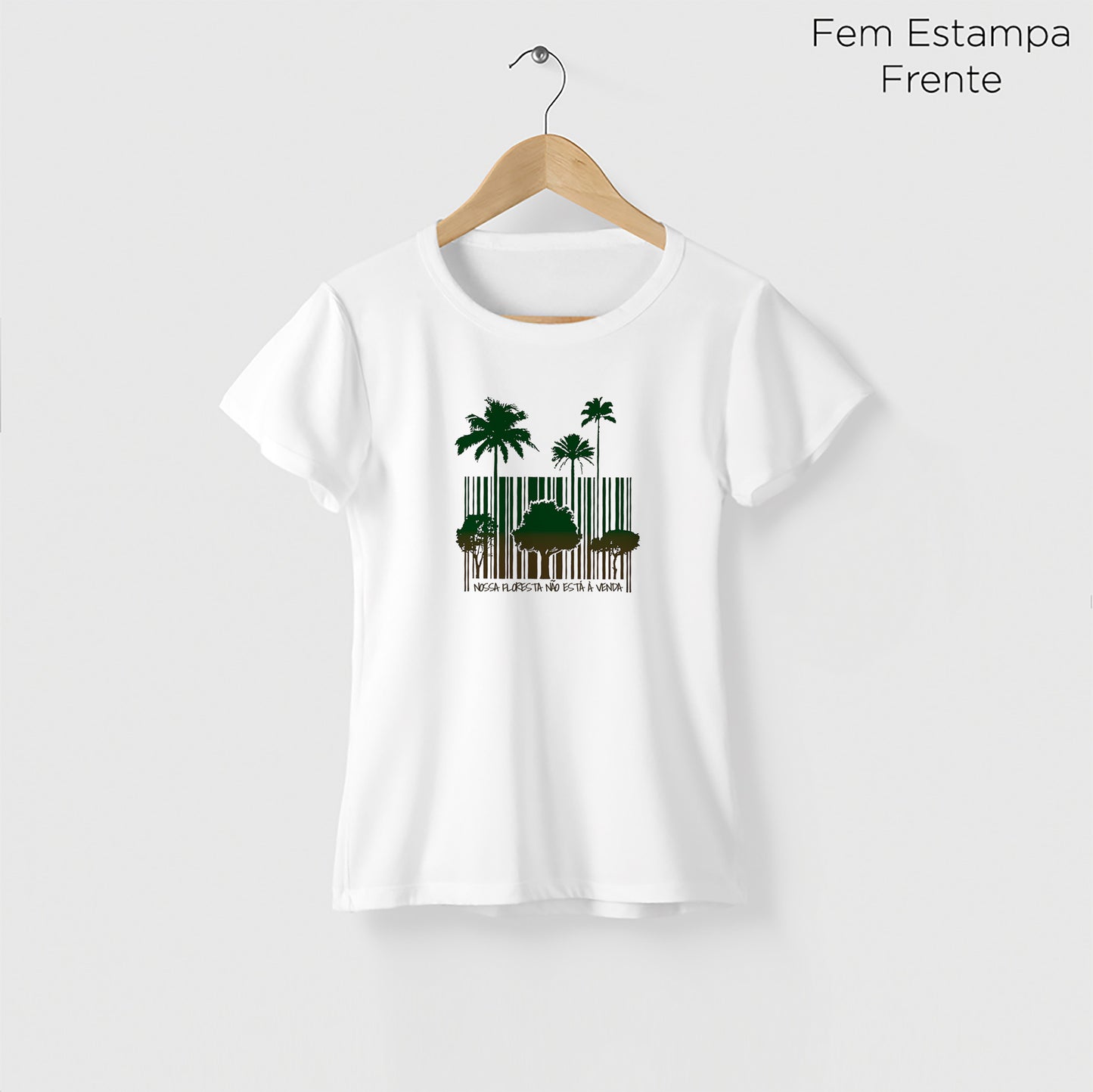 Camiseta Amazônia CÓDIGO FLORESTA - BRANCO - cód 1228
