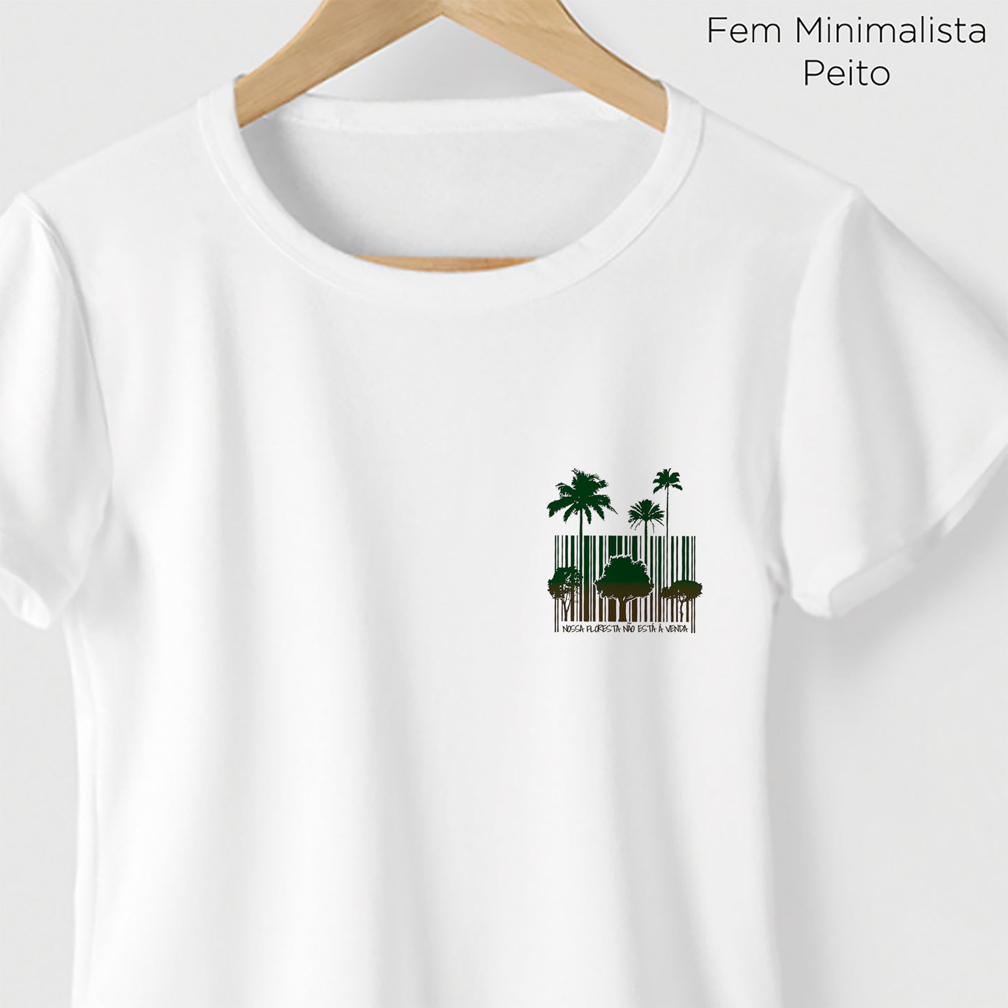 Camiseta Amazônia CÓDIGO FLORESTA - BRANCO - cód 1228