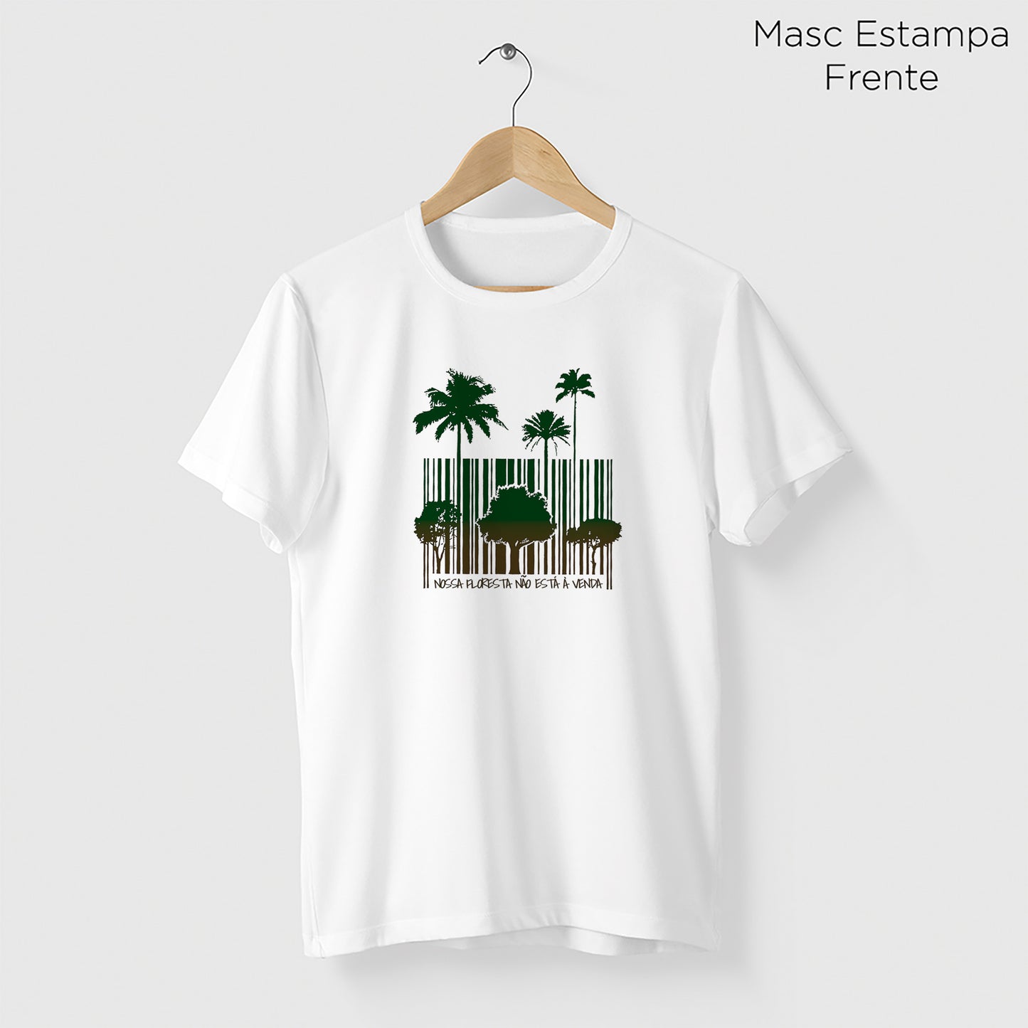 Camiseta Amazônia CÓDIGO FLORESTA - BRANCO - cód 1228
