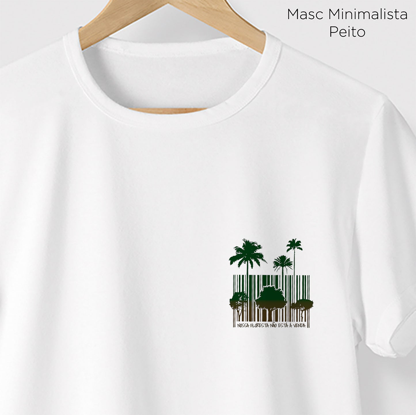 Camiseta Amazônia CÓDIGO FLORESTA - BRANCO - cód 1228