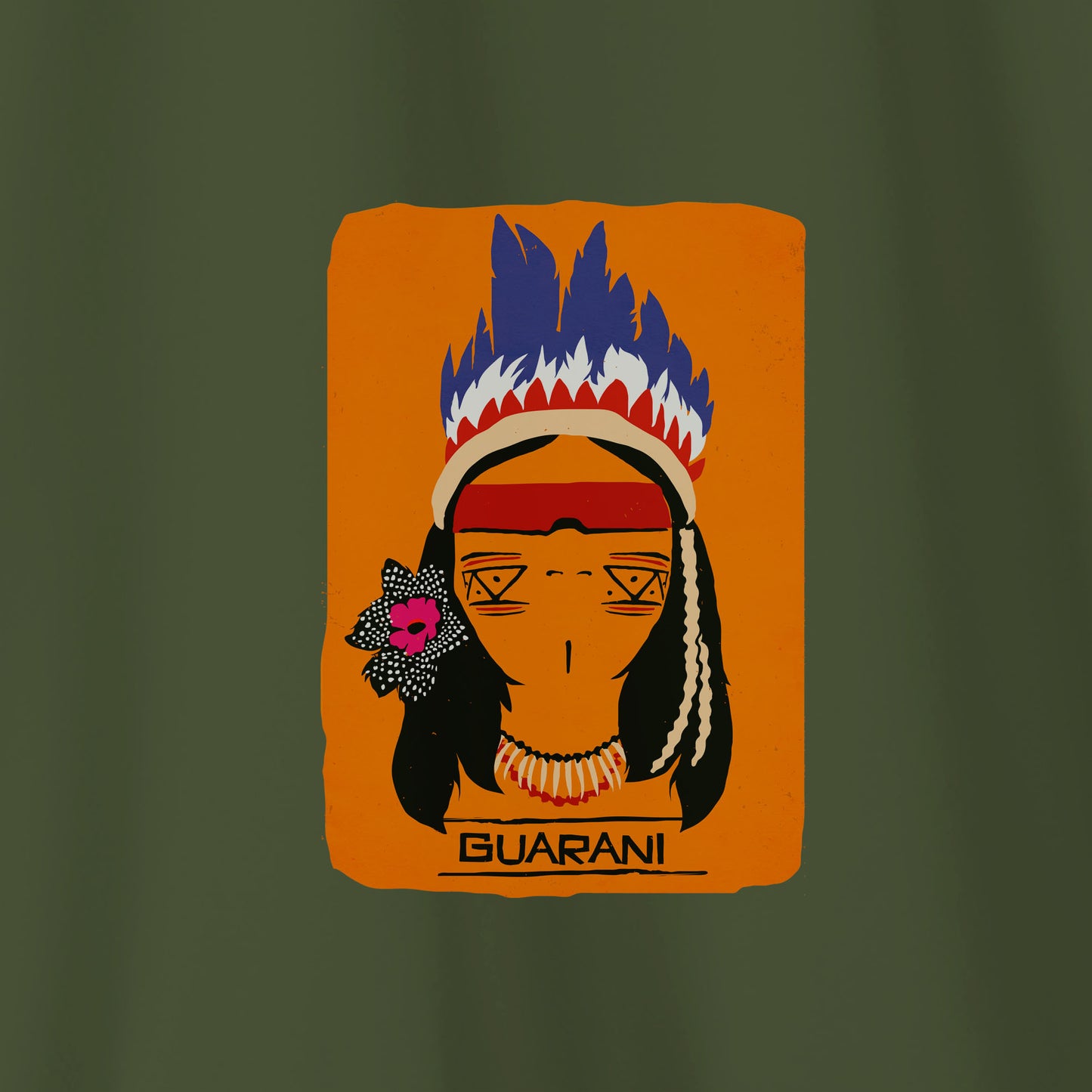 Camiseta Amazônia ORIGENS GUARANI - VERDE ESCURO - cód 10576