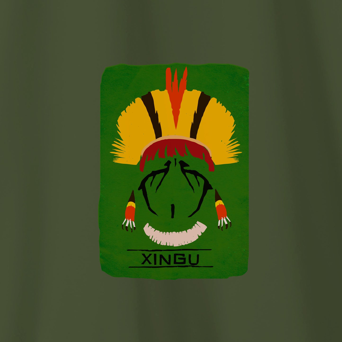 Camiseta Amazônia ORIGENS XINGU - VERDE ESCURO - cód 10582