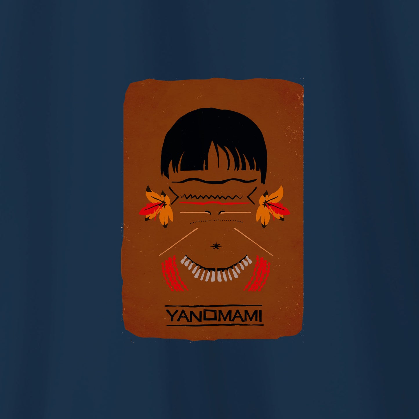Camiseta Amazônia ORIGENS YANOMAMI - AZUL MARINHO - cód 10583