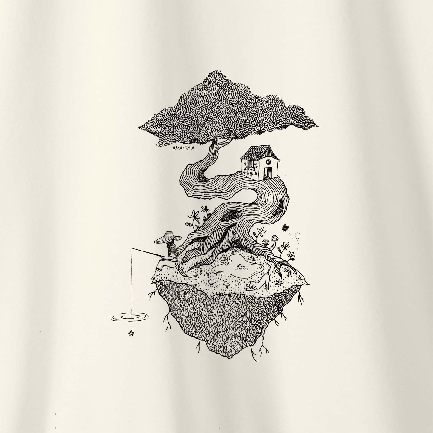 Camiseta Amazônia SONHOS À LINHA - OFF WHITE - cód 2155