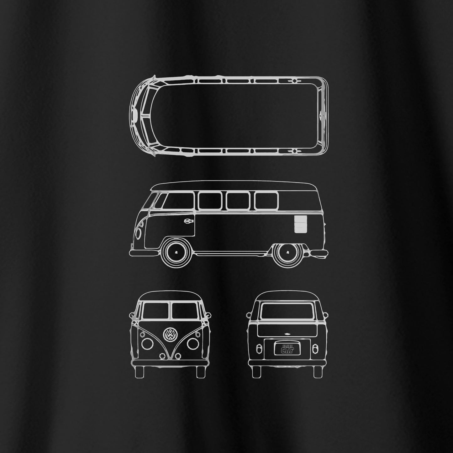 Camiseta Amazônia CAF KOMBI - PRETO - cód caf0006
