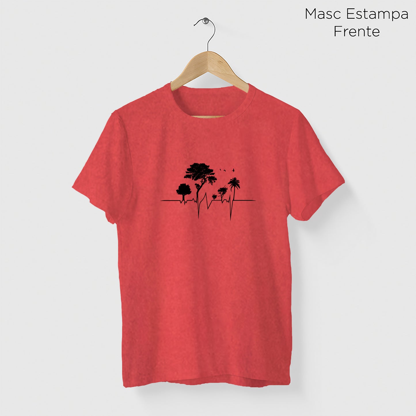 Camiseta Amazônia ISC ELETROCARDIO - VERMELHO ESTONADO - cód 0677
