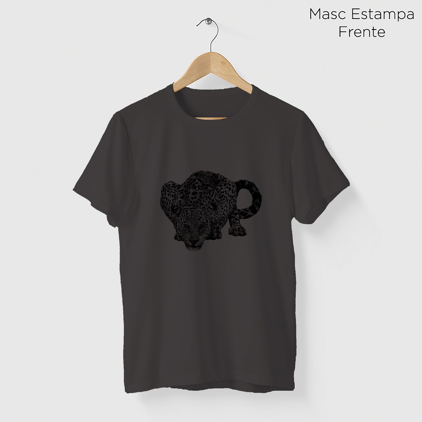 Camiseta Amazônia FOZ DO IGUAÇÚ - ONÇA PINTADA - CINZA CHUMBO - cód 10010