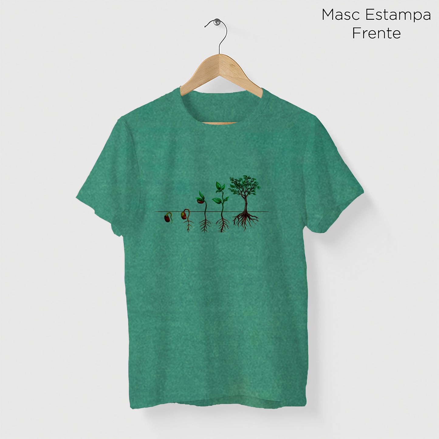 Camiseta Amazônia ISC PLANTE UMA SEMENTE – VERDE ESTONADO - cód 1168