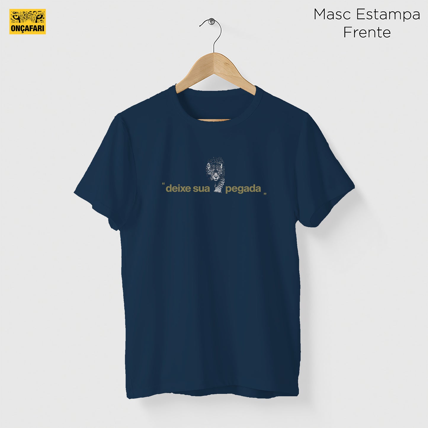 Camiseta Amazônia ONÇAFARI DEIXE SUA PEGADA - AZUL ESCURO - cód 2075