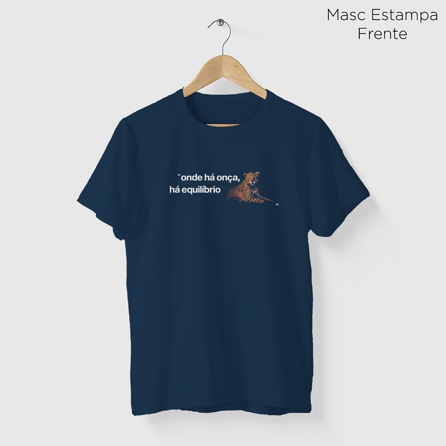 Camiseta Amazônia ONÇARARA EQUILÍBRIO - AZUL ESCURO - cód 2076