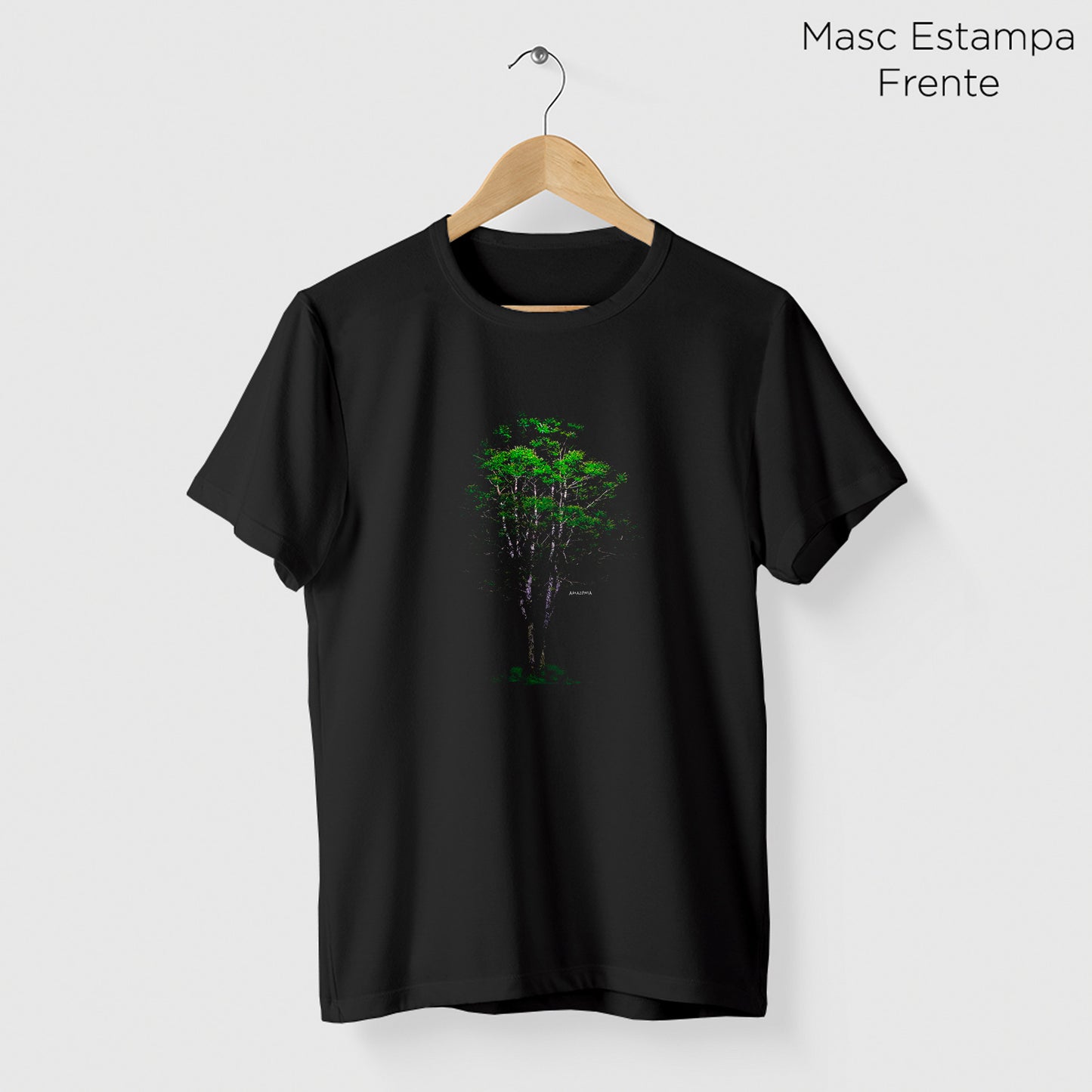 Camiseta Amazônia NOITE ÁRVORE - PRETO - cód 2121
