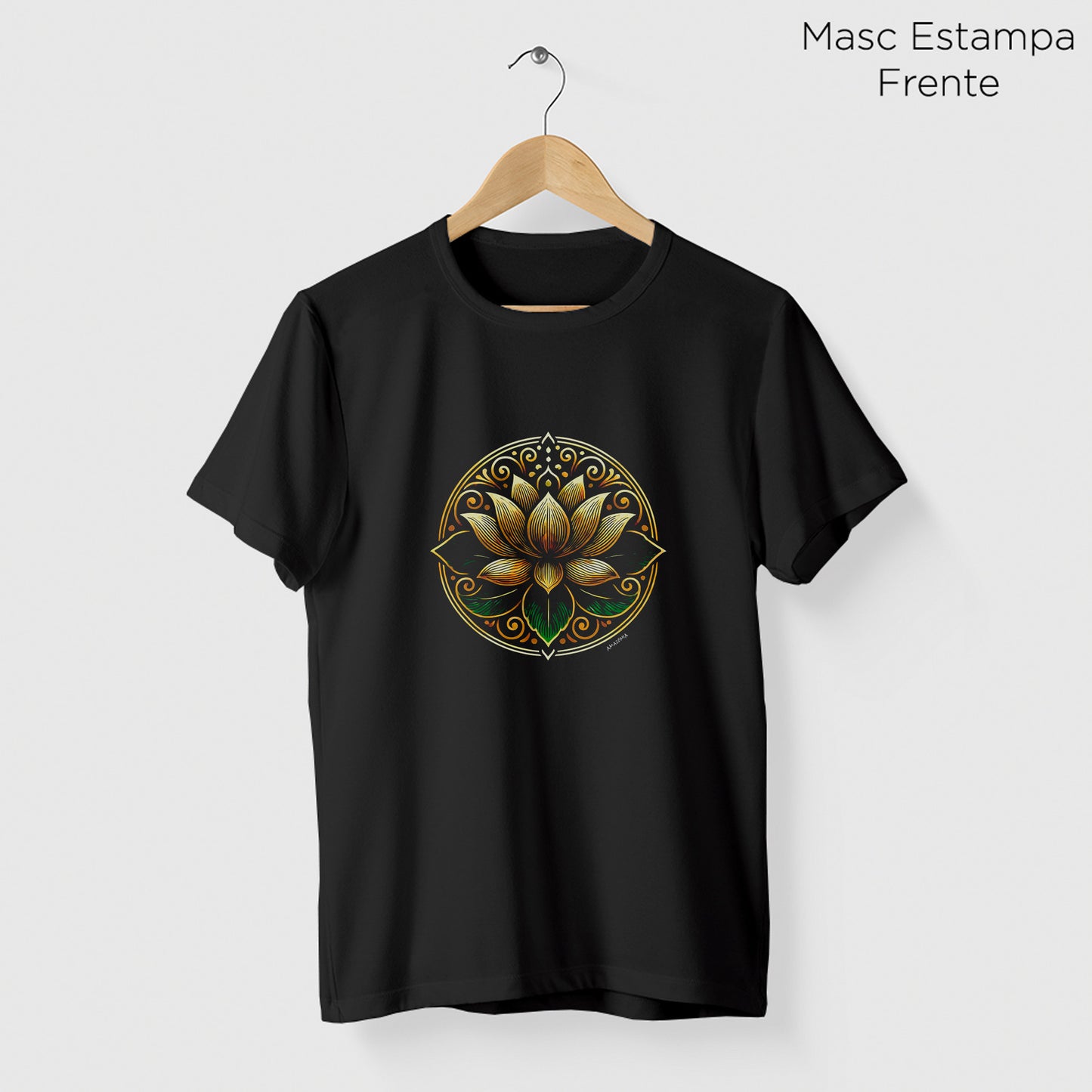 Camiseta Amazônia LOTUS MANDALA - PRETO - cód 2127