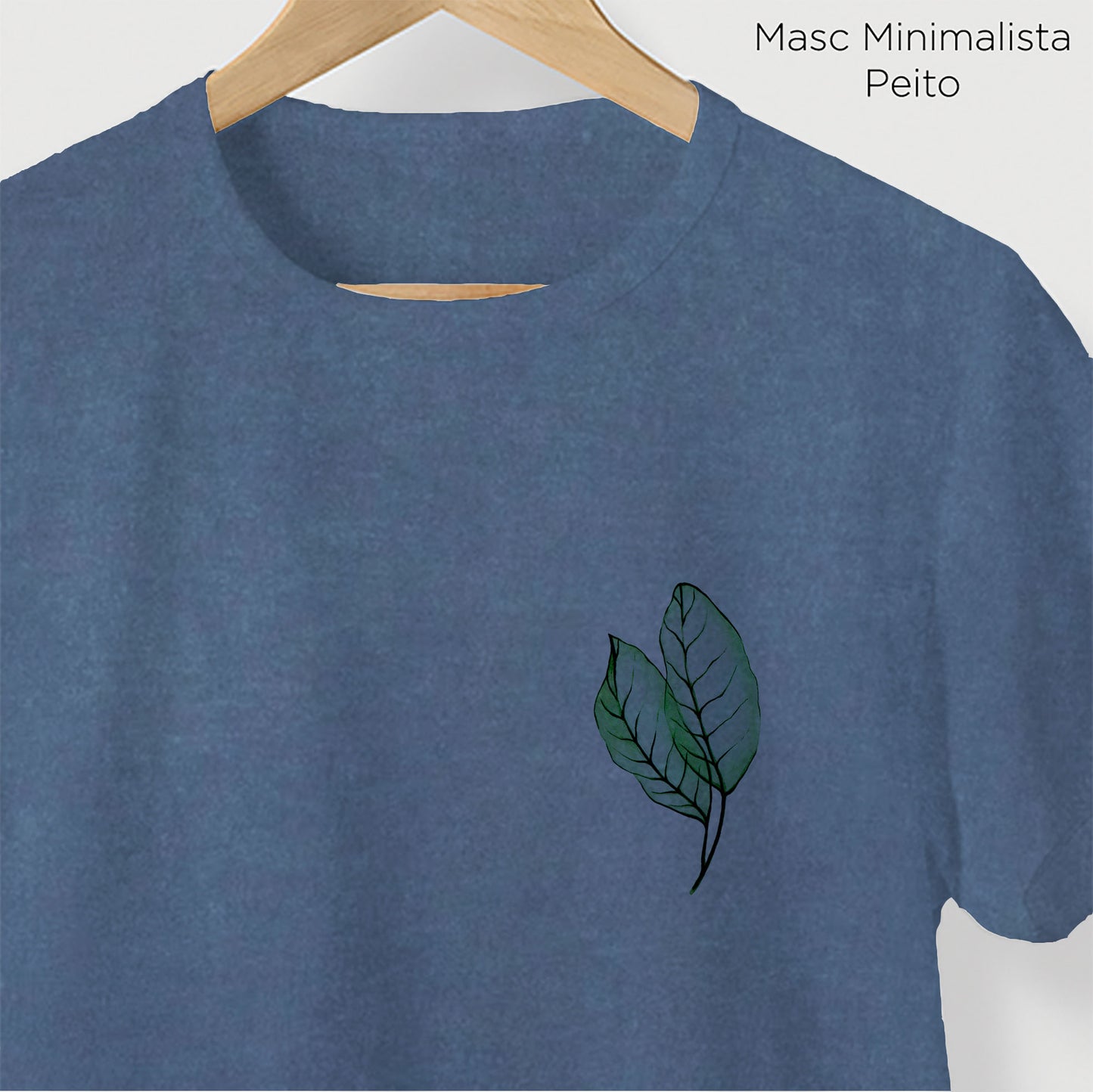 Camiseta Amazônia ISC FOLHAS TRANSPARÊNCIA - AZUL ESTONADO - cód 0493
