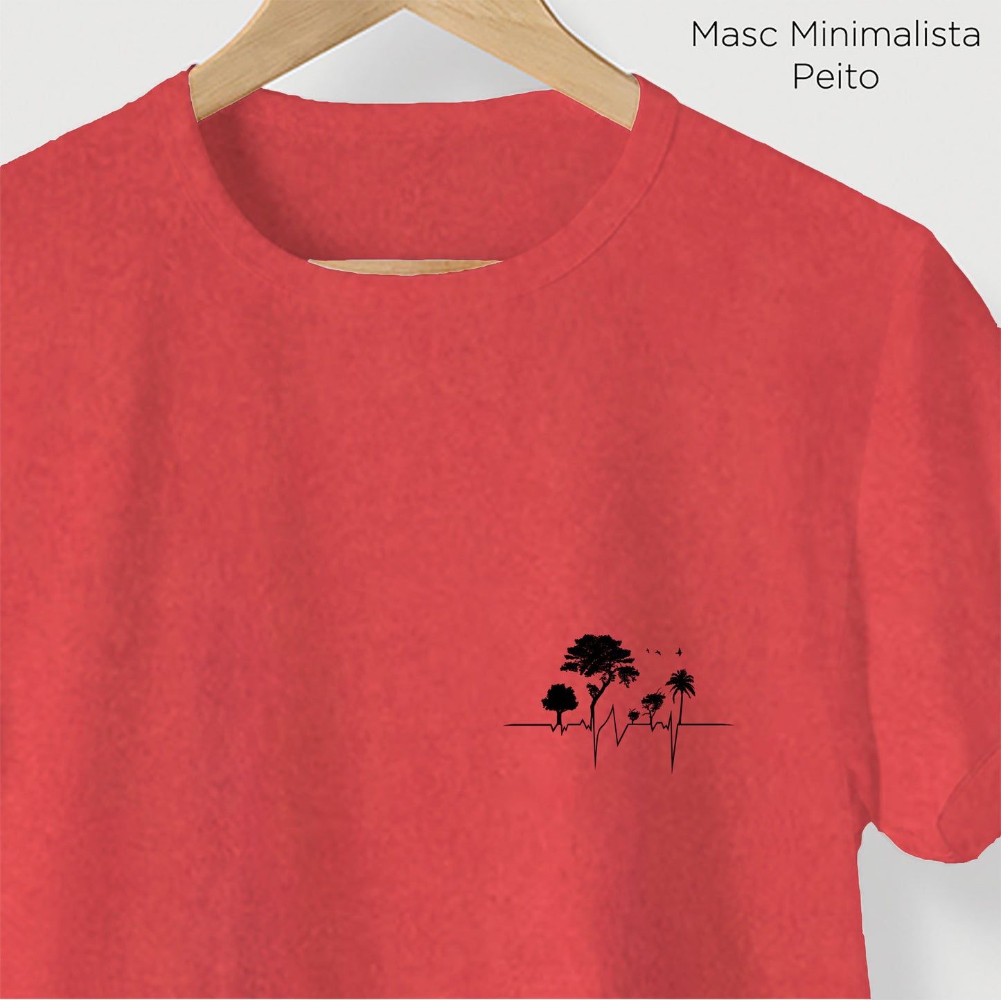 Camiseta Amazônia ISC ELETROCARDIO - VERMELHO ESTONADO - cód 0677