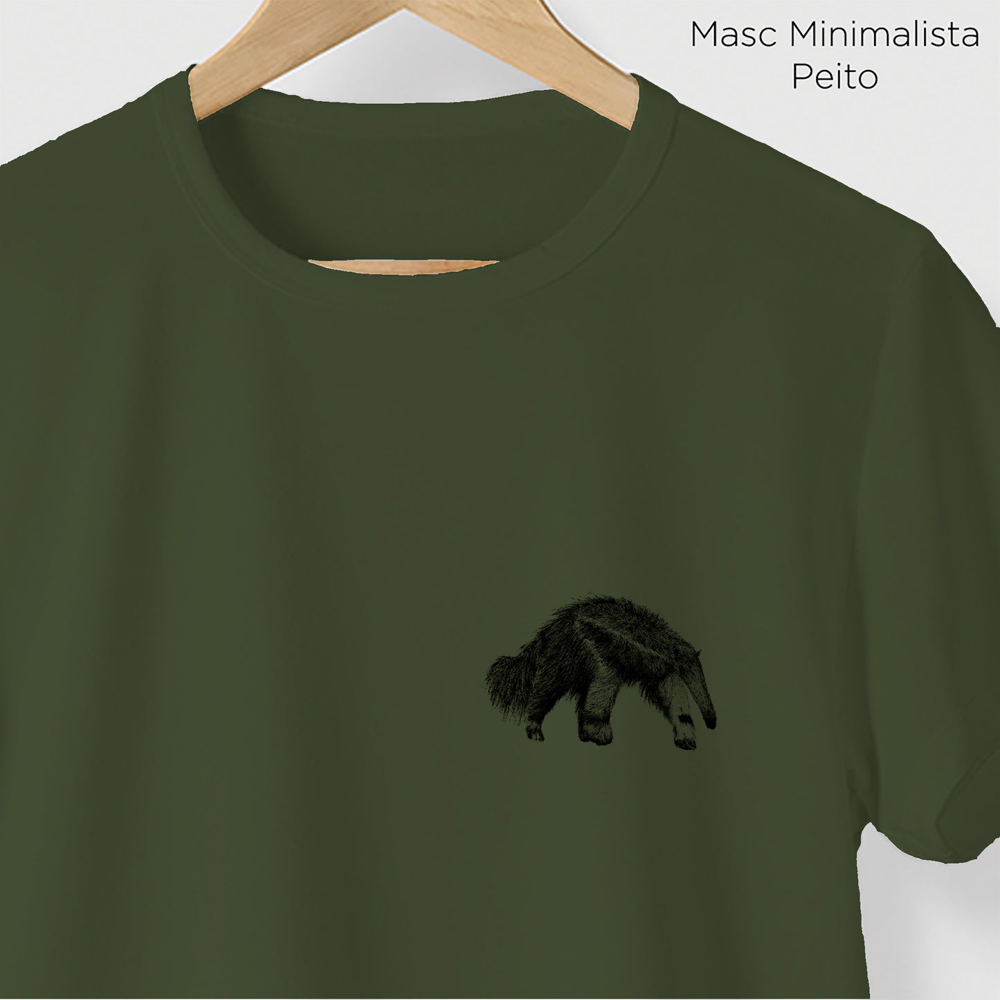 Camiseta Amazônia CHAPADA DIAMANTINA - TAMANDUÁ BANDEIRA - VERDE ESCURO - cód 10006