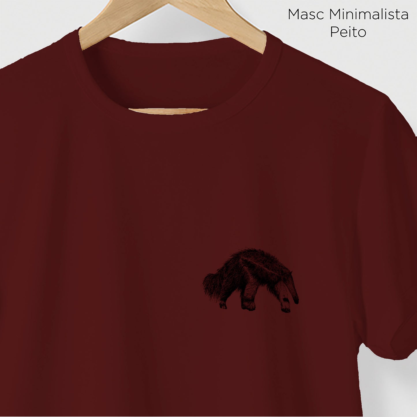 Camiseta Amazônia CHAPADA DIAMANTINA - TAMANDUÁ BANDEIRA - VINHO - cód 10006