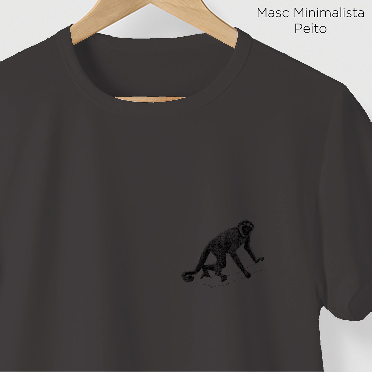 Camiseta Amazônia CAPARAÓ - MURIQUI - CINZA CHUMBO - cód 10007