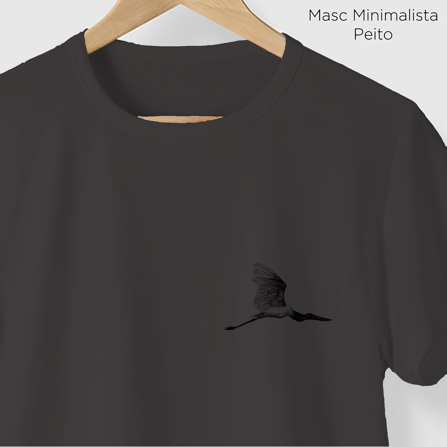 Camiseta Amazônia PANTANAL - TUIUIÚ - CINZA CHUMBO - cód 10009