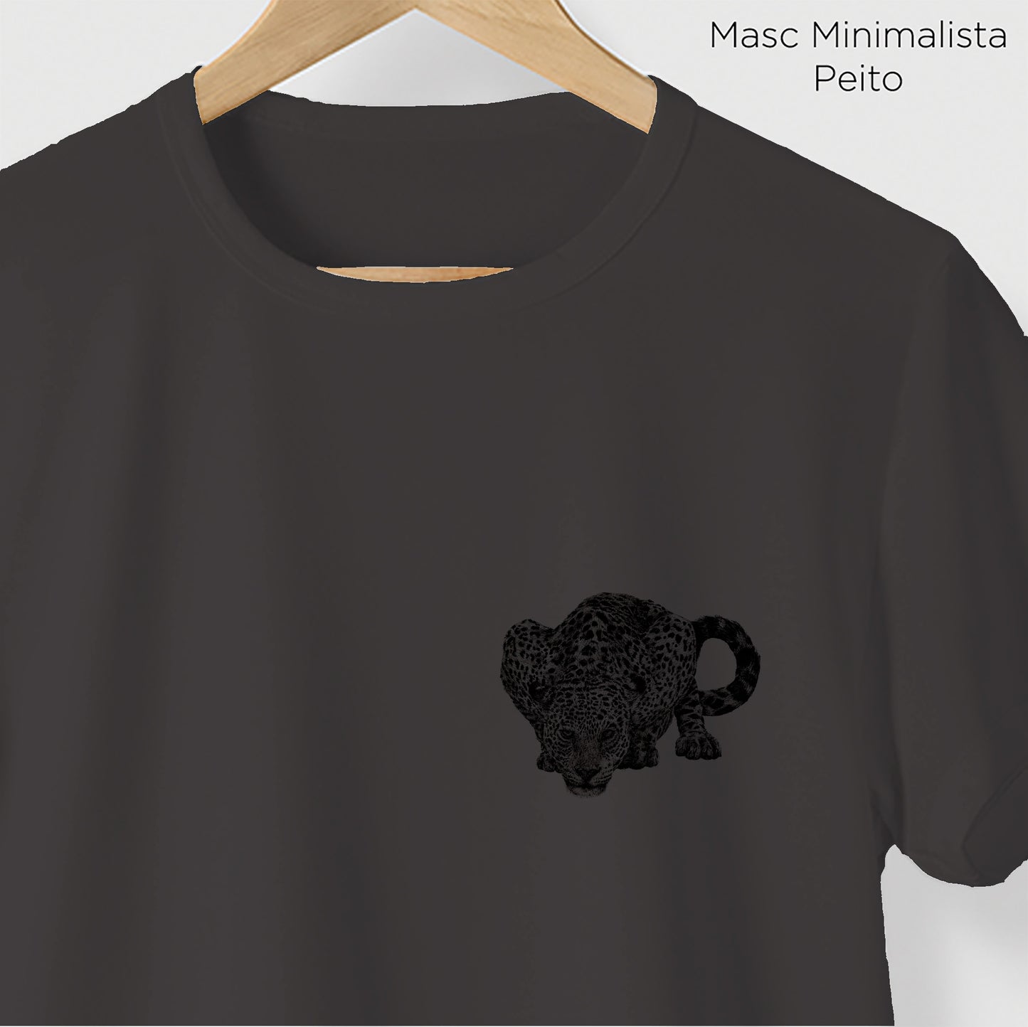 Camiseta Amazônia FOZ DO IGUAÇÚ - ONÇA PINTADA - CINZA CHUMBO - cód 10010