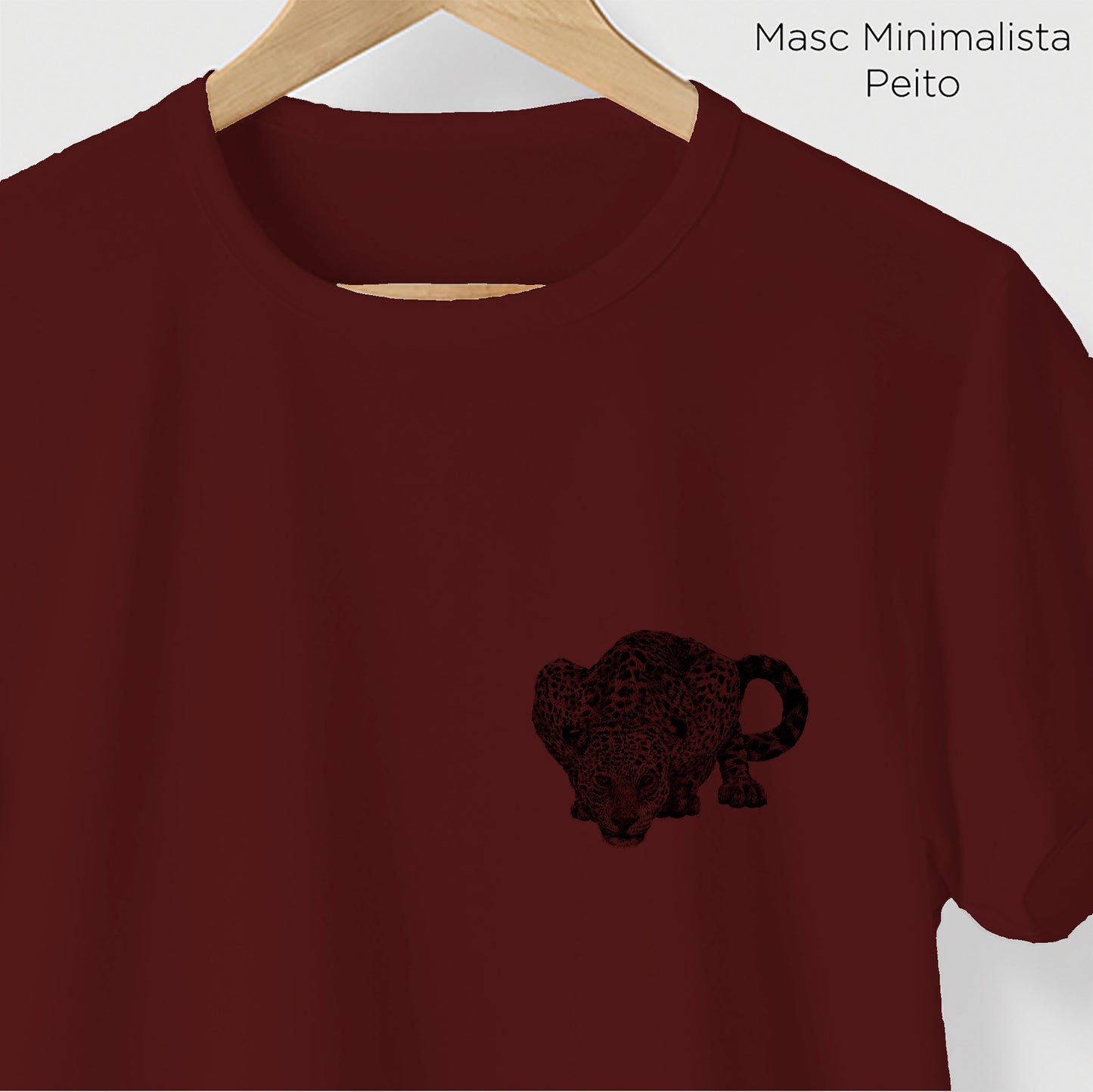 Camiseta Amazônia FOZ DO IGUAÇÚ - ONÇA PINTADA - VINHO - cód 10010