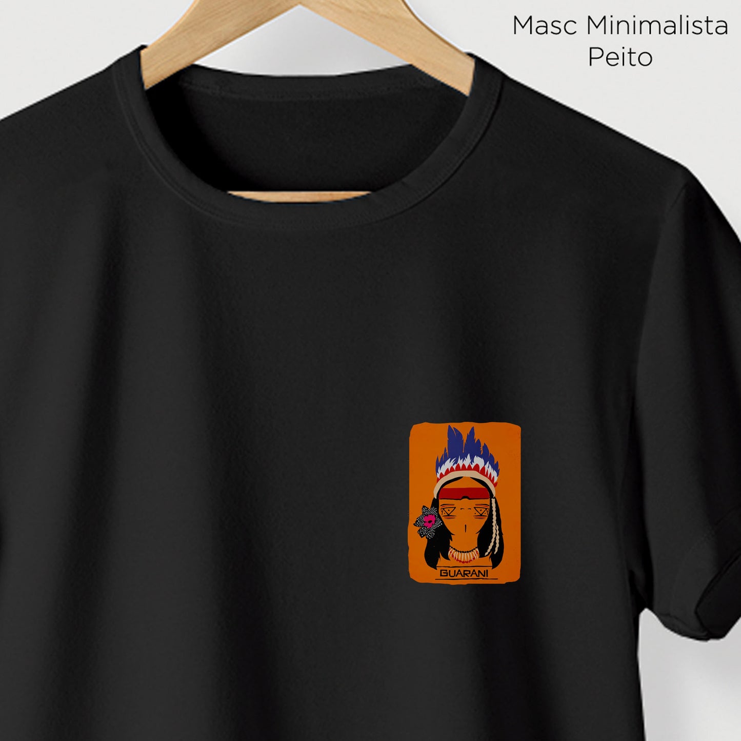 Camiseta Amazônia ORIGENS GUARANI - PRETO - cód 10576