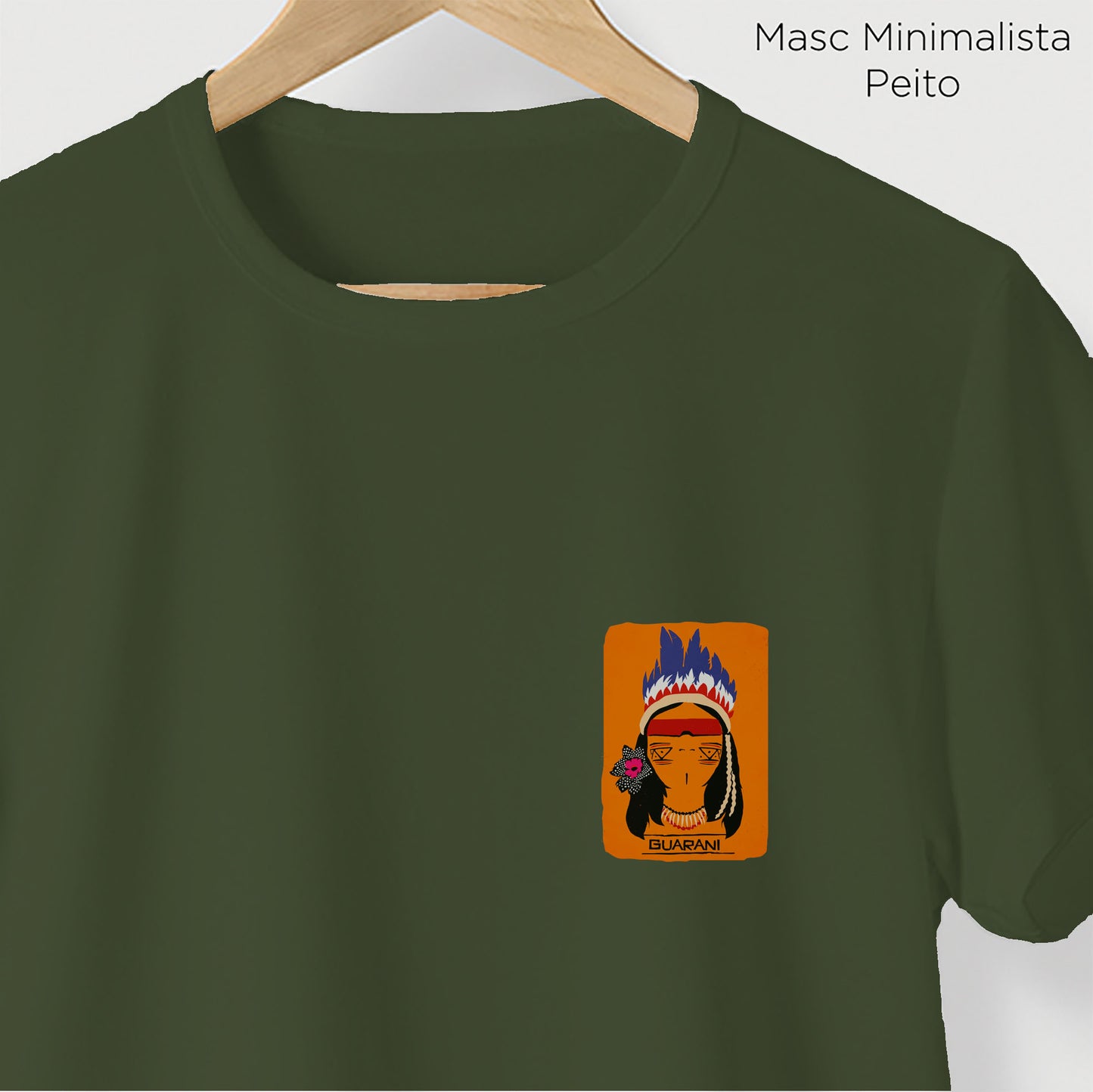 Camiseta Amazônia ORIGENS GUARANI - VERDE ESCURO - cód 10576
