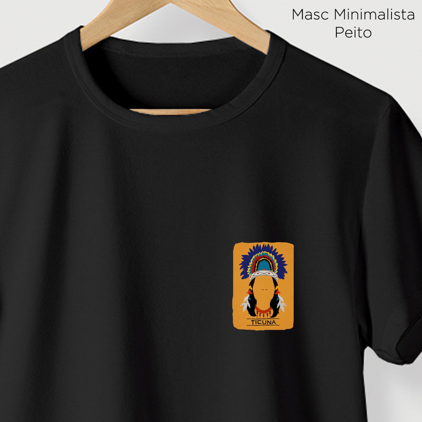 Camiseta Amazônia ORIGENS TICUNA - PRETO - cód 10580