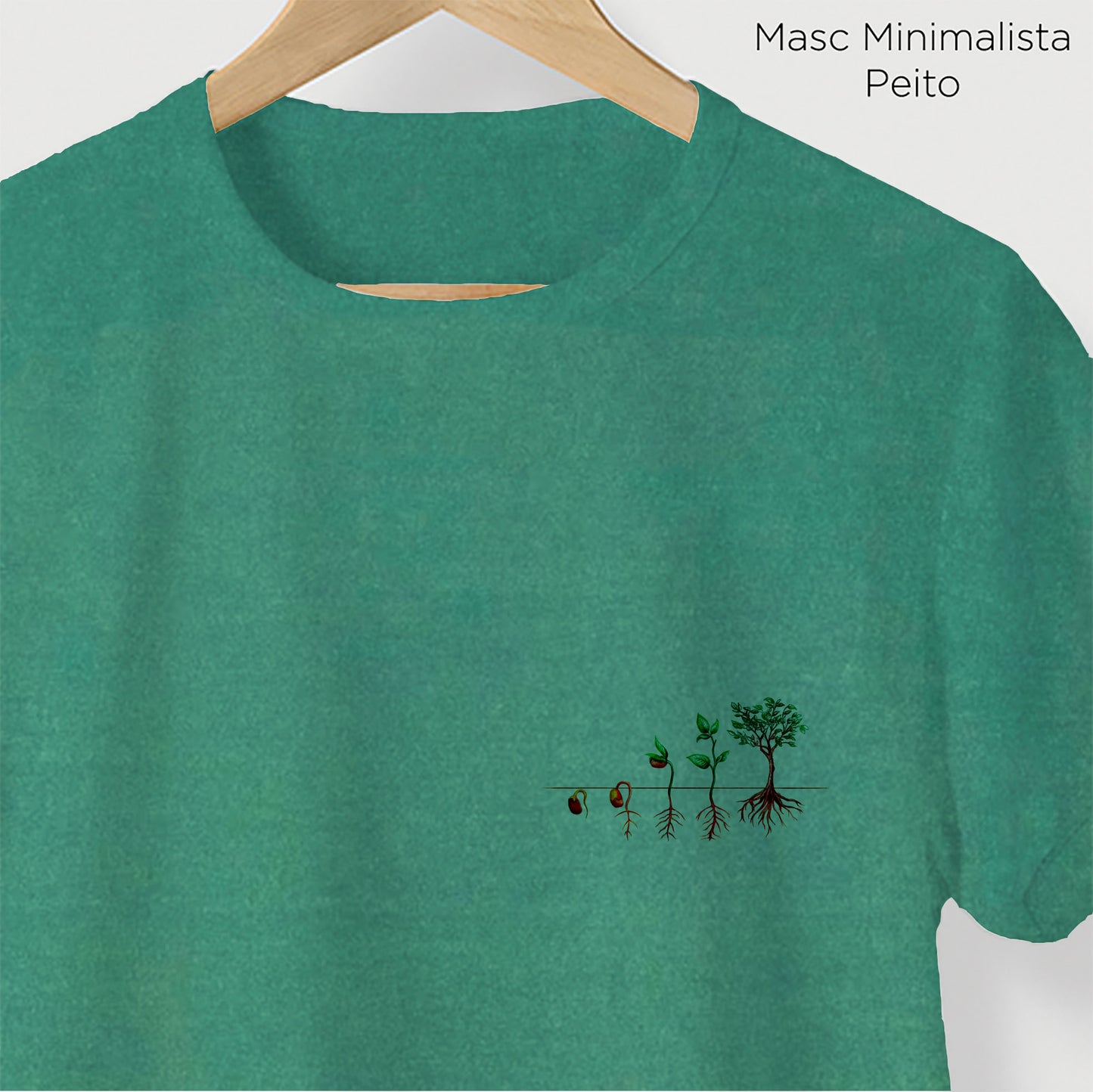 Camiseta Amazônia ISC PLANTE UMA SEMENTE – VERDE ESTONADO - cód 1168