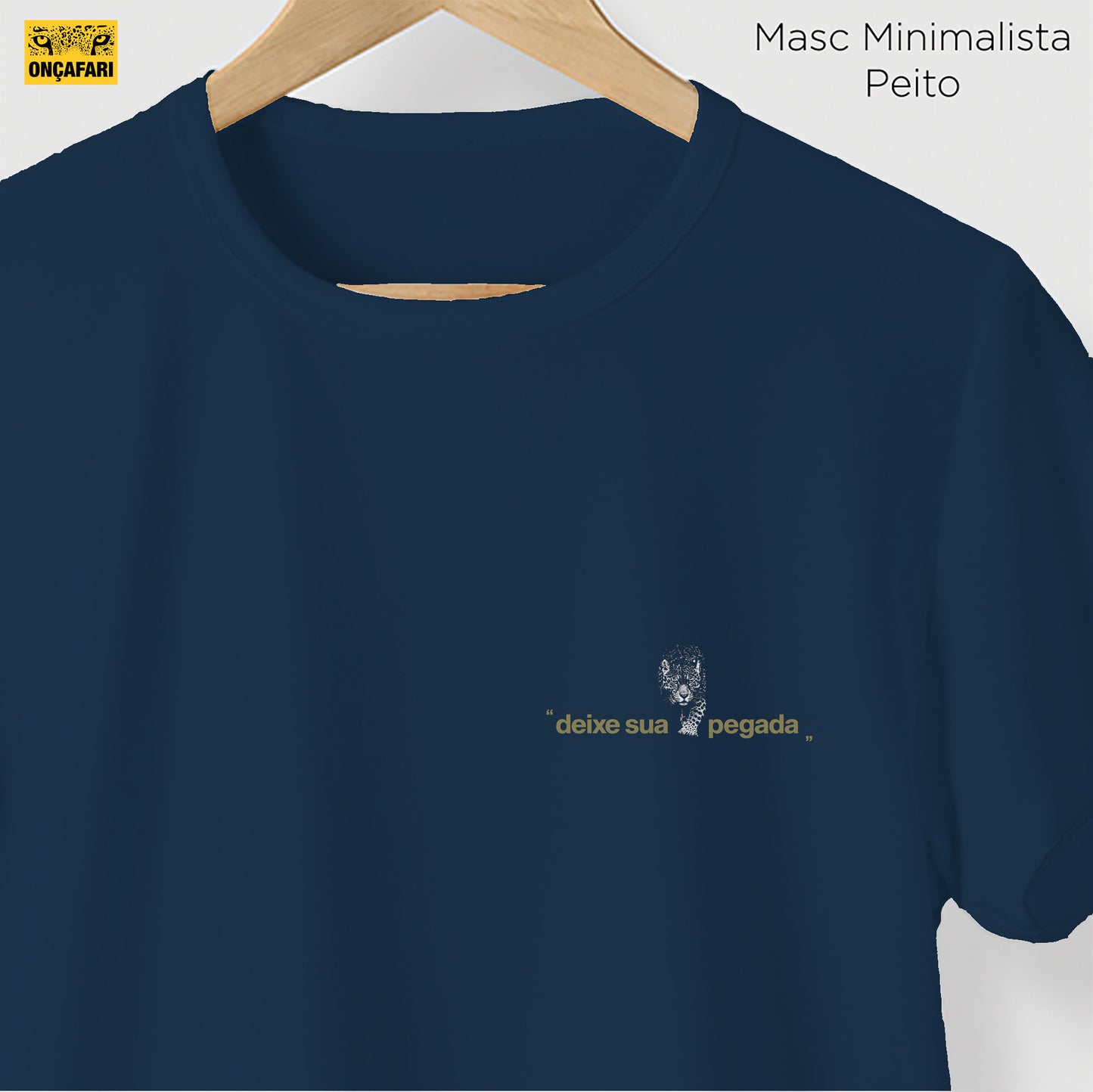 Camiseta Amazônia ONÇAFARI DEIXE SUA PEGADA - AZUL ESCURO - cód 2075