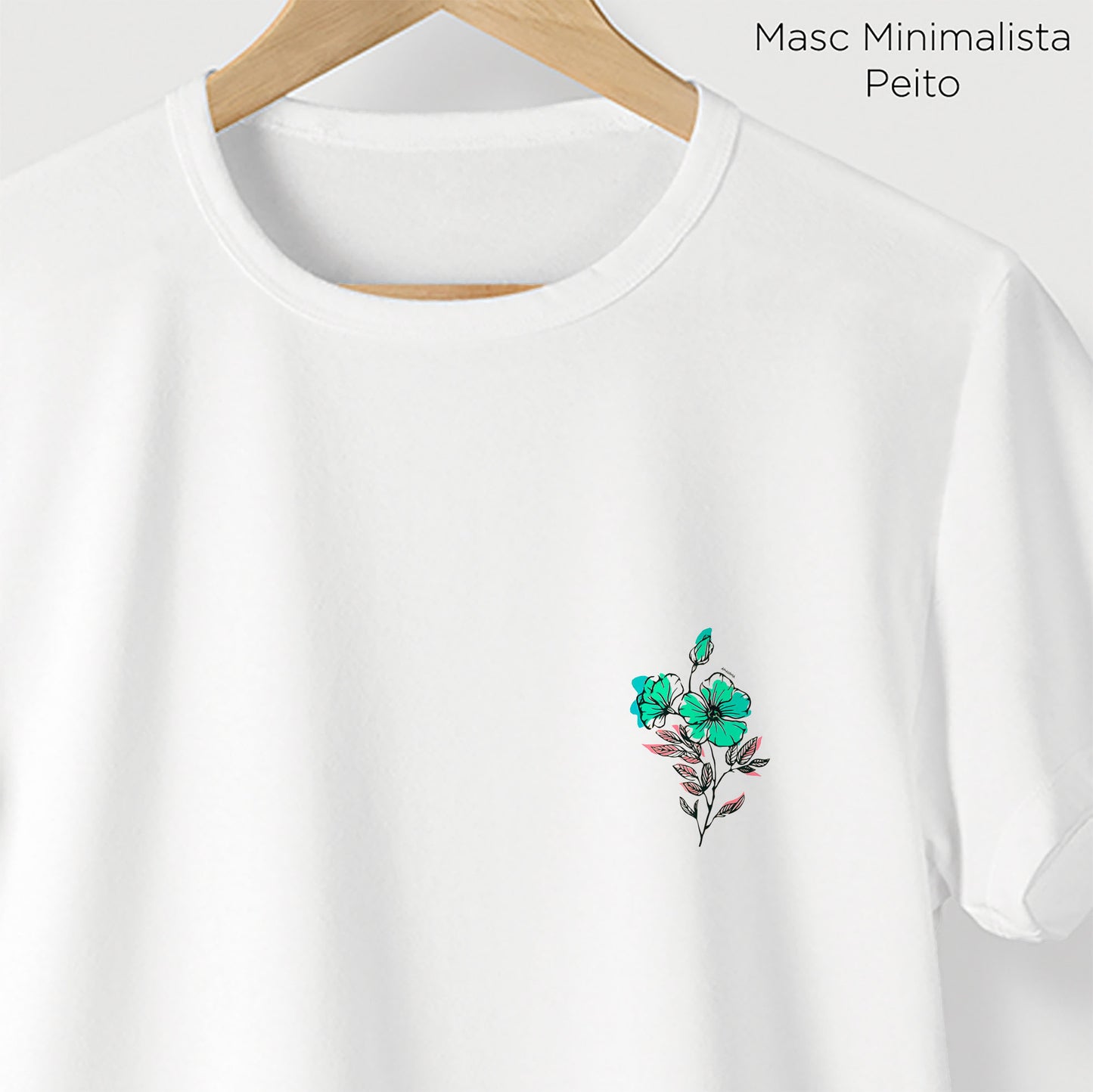 Camiseta Amazônia LINE FLOWER – BRANCO - cód 2092