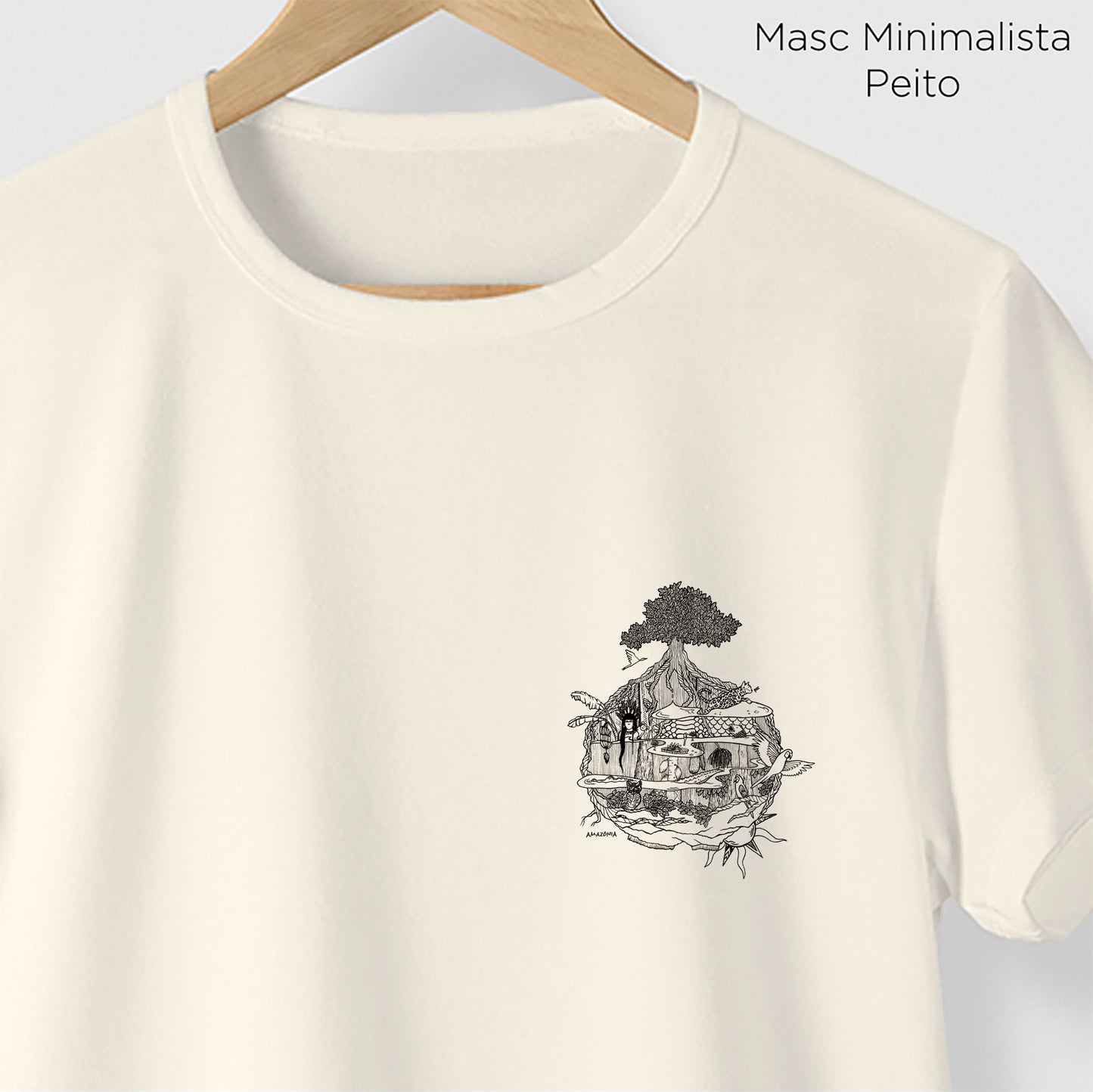 Camiseta Amazônia MINI MUNDOS - OFF WHITE - cód 2160