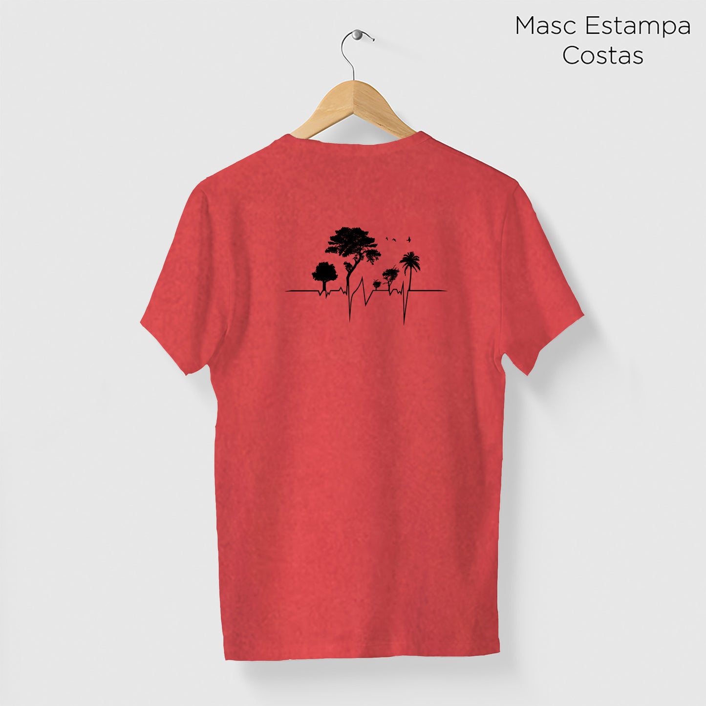 Camiseta Amazônia ISC ELETROCARDIO - VERMELHO ESTONADO - cód 0677