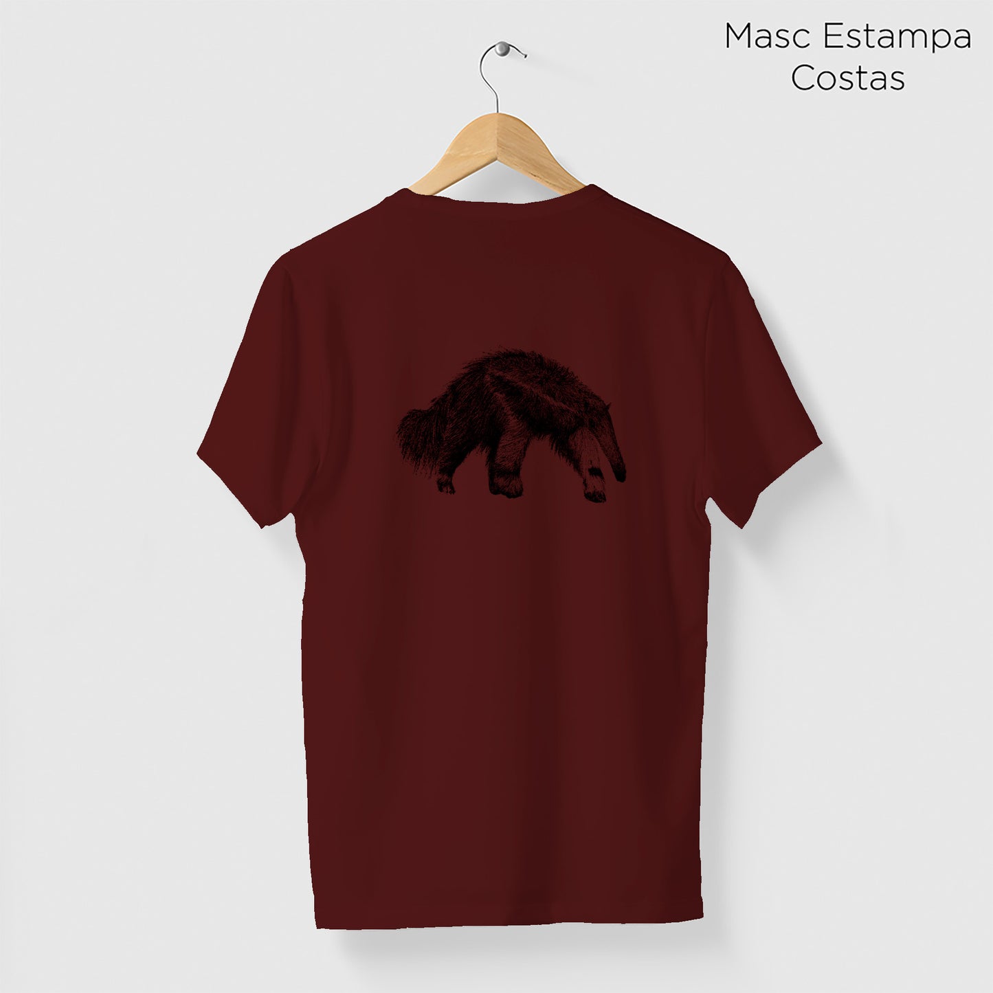 Camiseta Amazônia CHAPADA DIAMANTINA - TAMANDUÁ BANDEIRA - VINHO - cód 10006