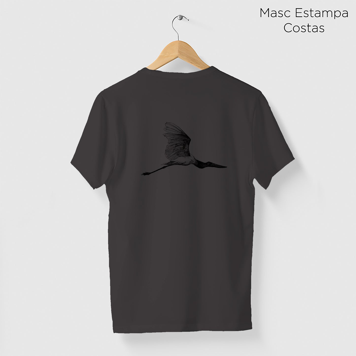 Camiseta Amazônia PANTANAL - TUIUIÚ - CINZA CHUMBO - cód 10009