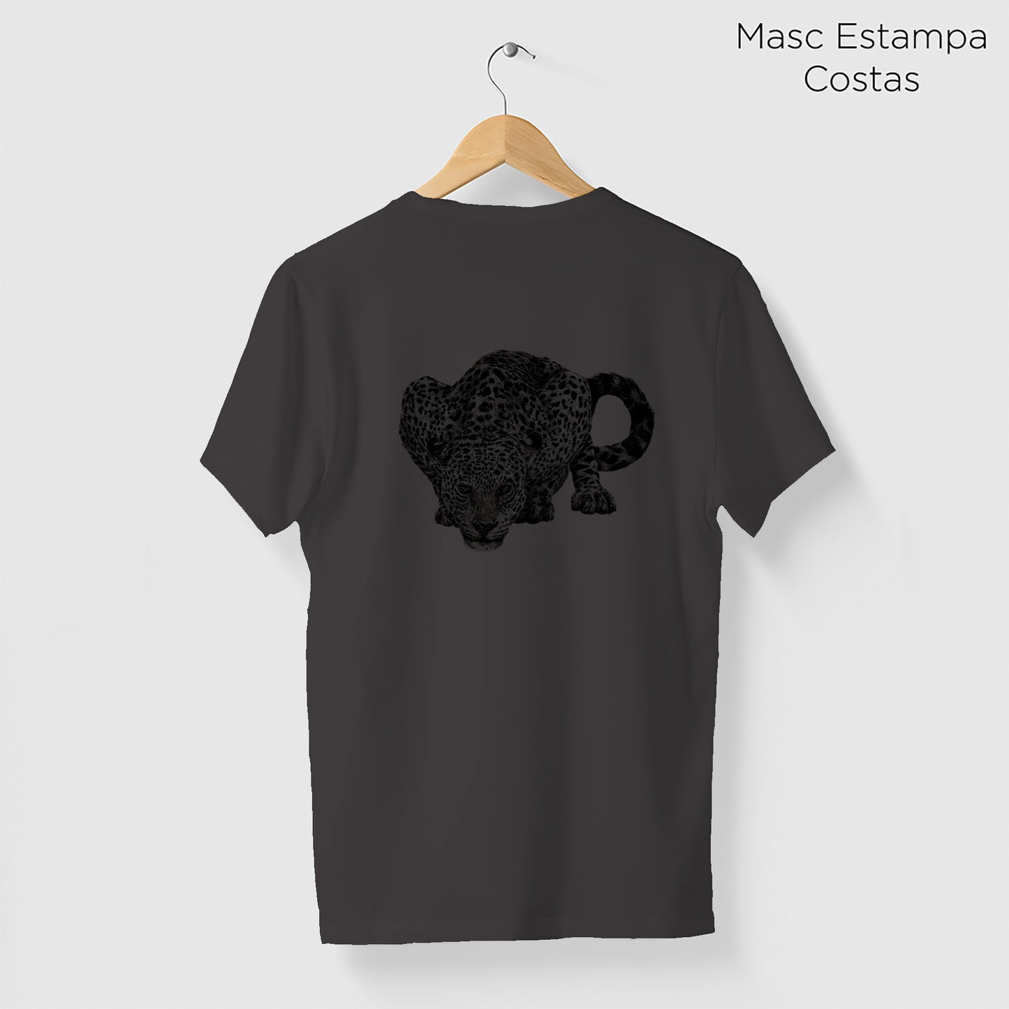 Camiseta Amazônia FOZ DO IGUAÇÚ - ONÇA PINTADA - CINZA CHUMBO - cód 10010
