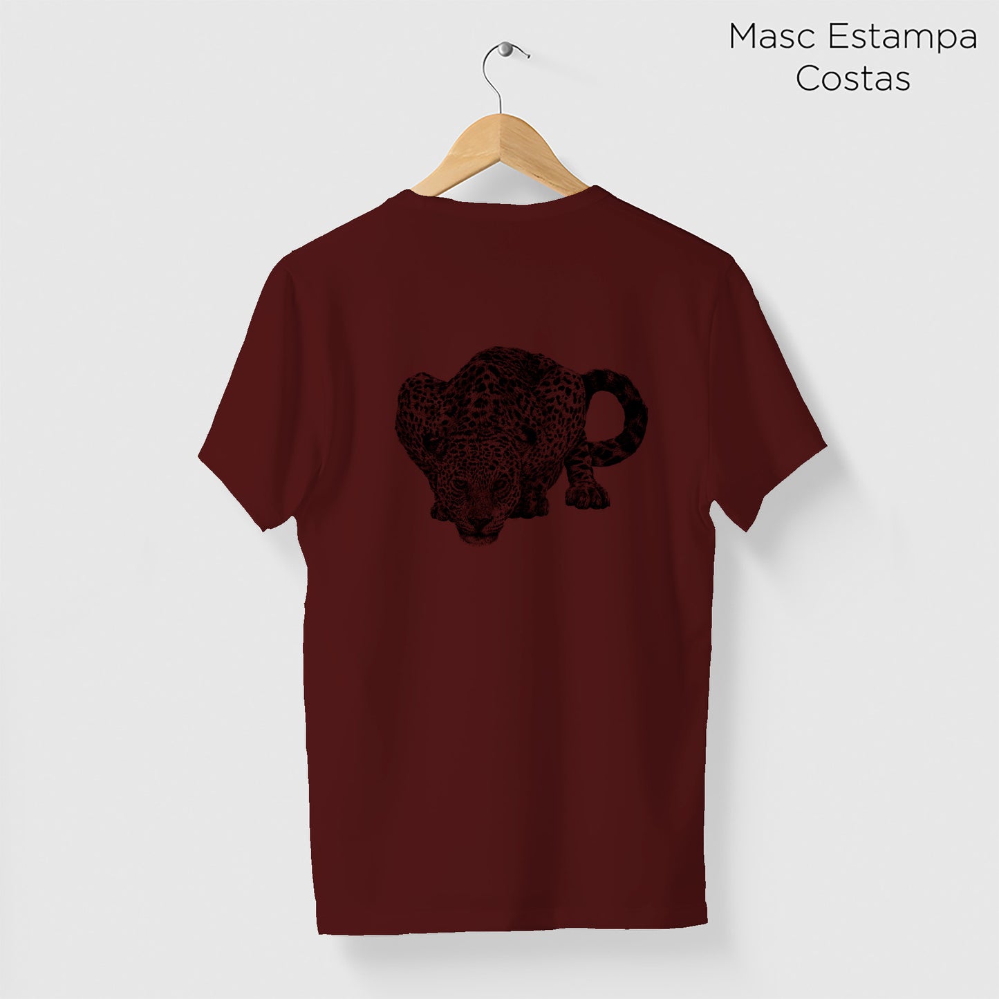 Camiseta Amazônia FOZ DO IGUAÇÚ - ONÇA PINTADA - VINHO - cód 10010