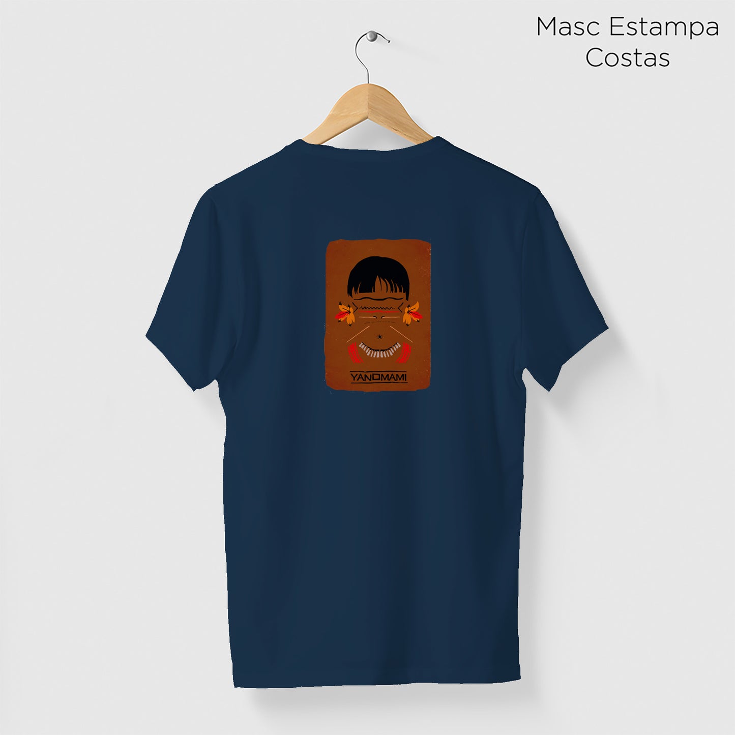 Camiseta Amazônia ORIGENS YANOMAMI - AZUL MARINHO - cód 10583