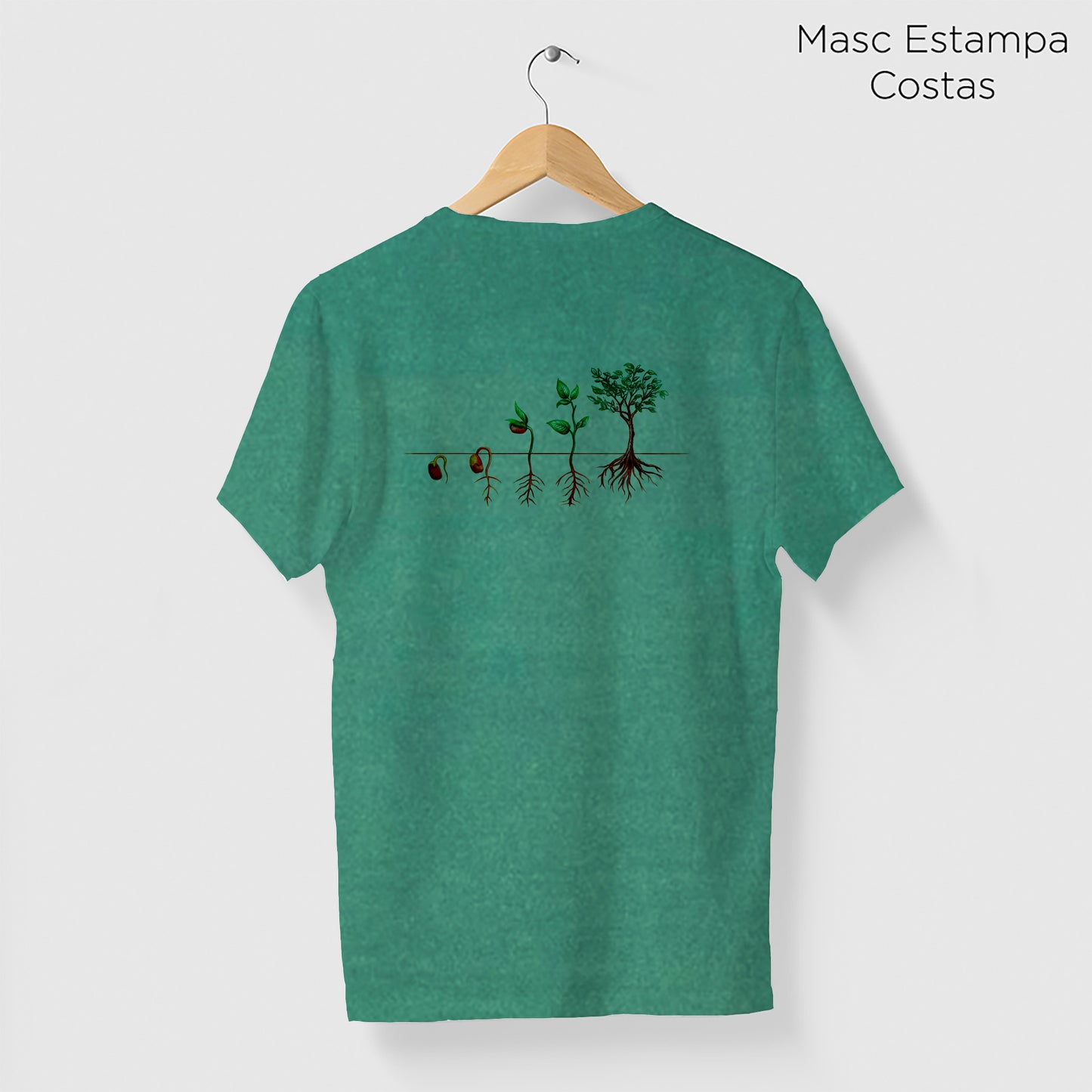 Camiseta Amazônia ISC PLANTE UMA SEMENTE – VERDE ESTONADO - cód 1168