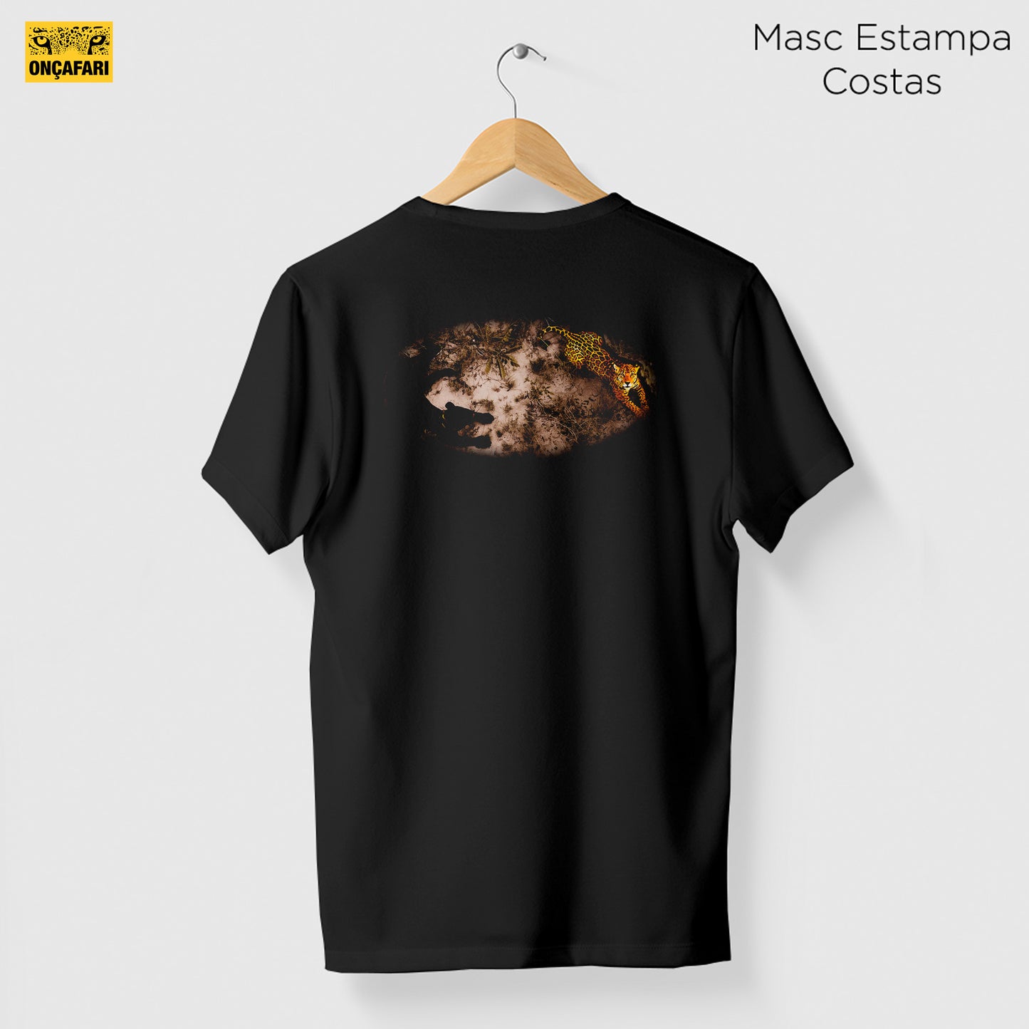 Camiseta Amazônia ONÇAFARI ONÇAS PRETA E PINTADA - PRETO - cód 2073