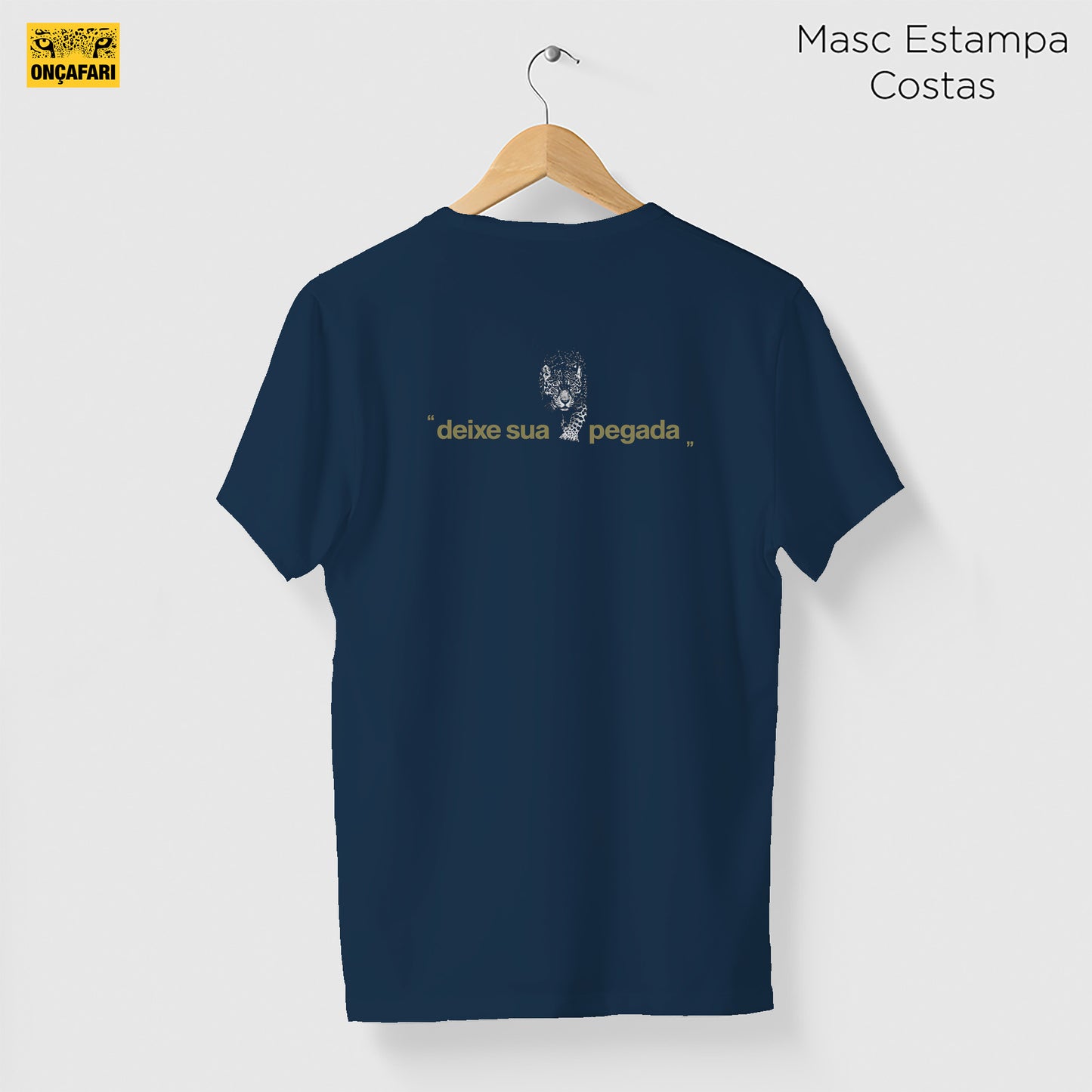 Camiseta Amazônia ONÇAFARI DEIXE SUA PEGADA - AZUL ESCURO - cód 2075