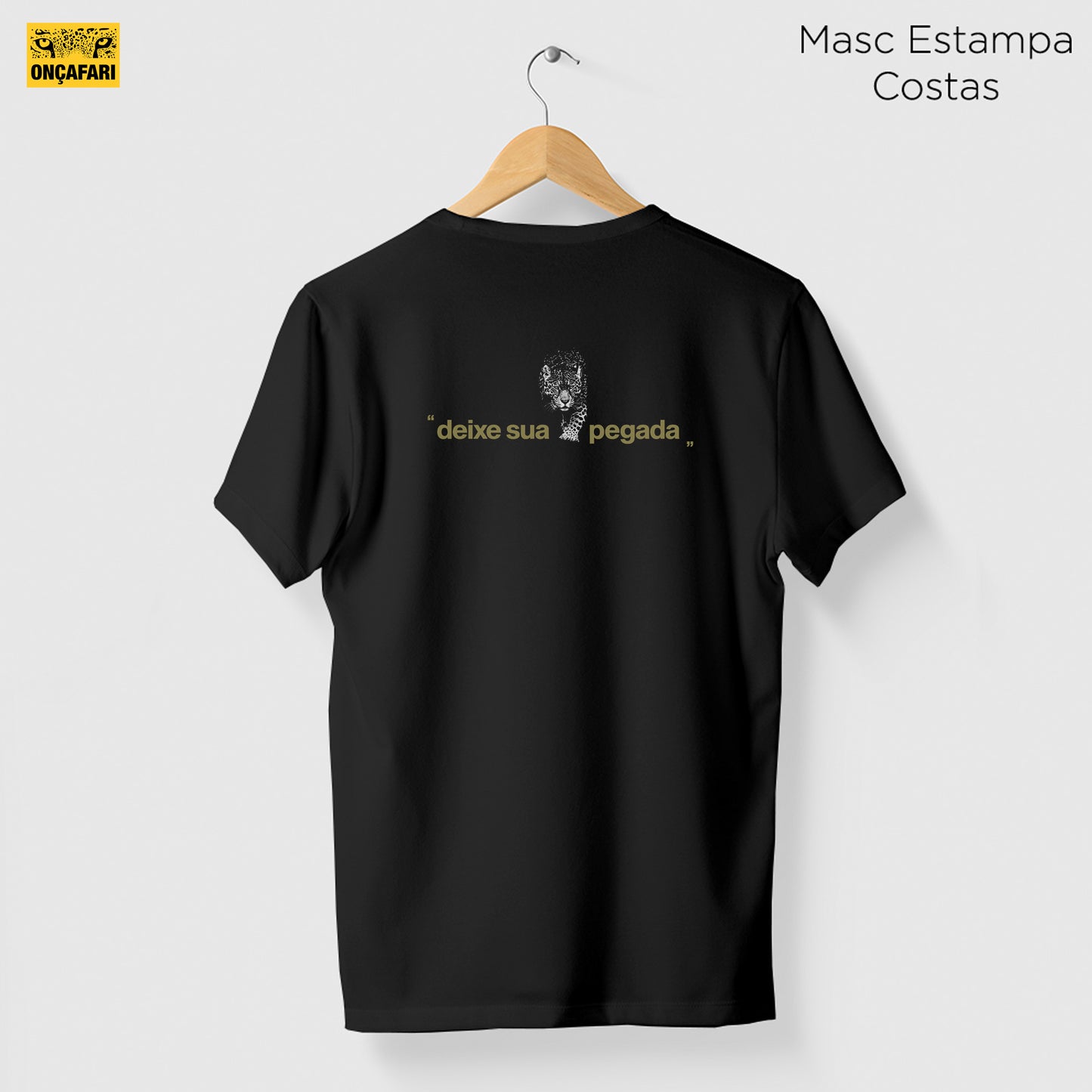 Camiseta Amazônia ONÇAFARI DEIXE SUA PEGADA - PRETO - cód 2075